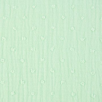 SCHÖNER LEBEN. Stoff Double Gauze Musselinstoff Dobby Pünktchen uni mintgrün 1,40m Breite, atmungsaktiv