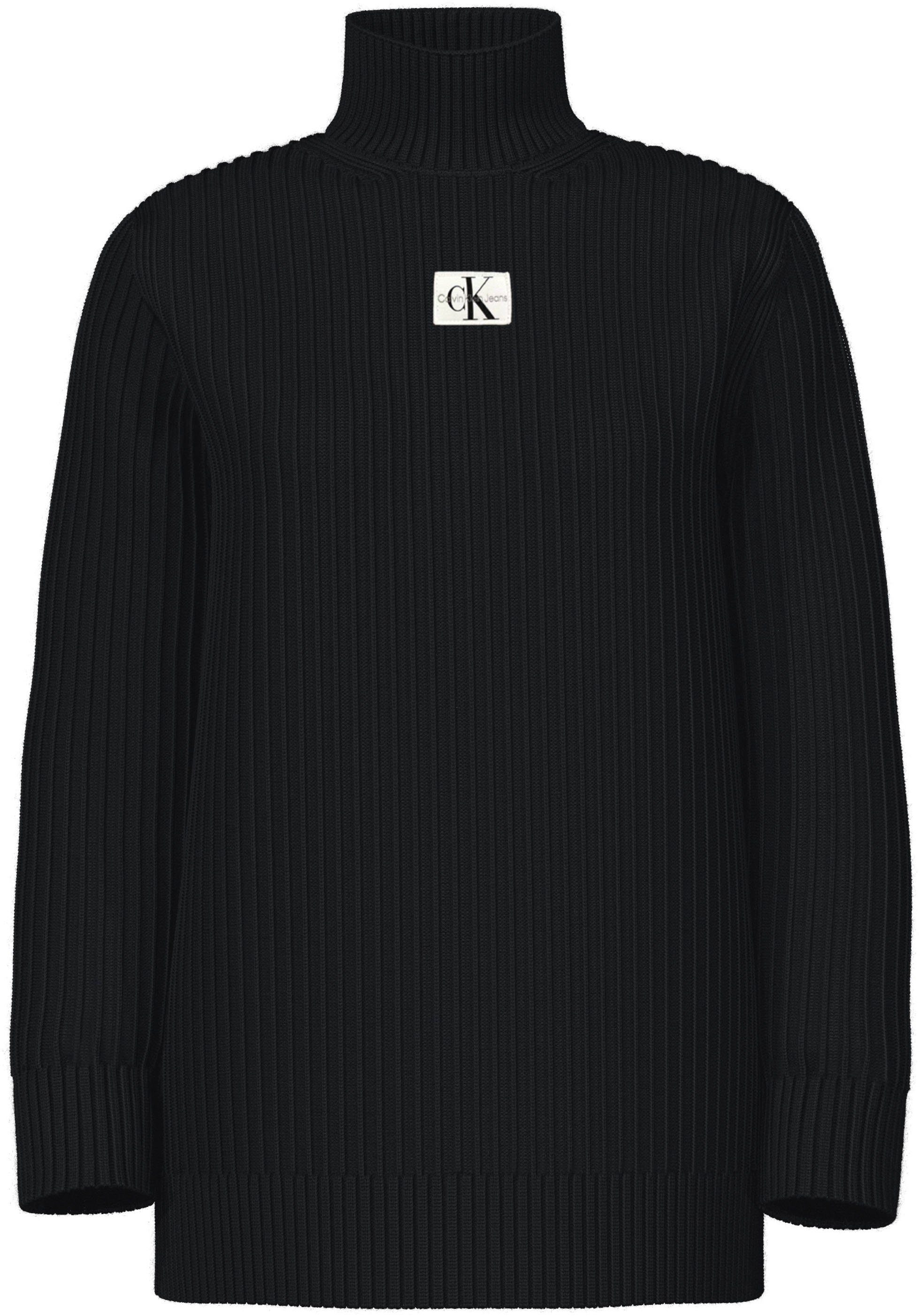 Calvin Klein Jeans Strickkleid WASHED MONOLOGO SWEATER DRESS