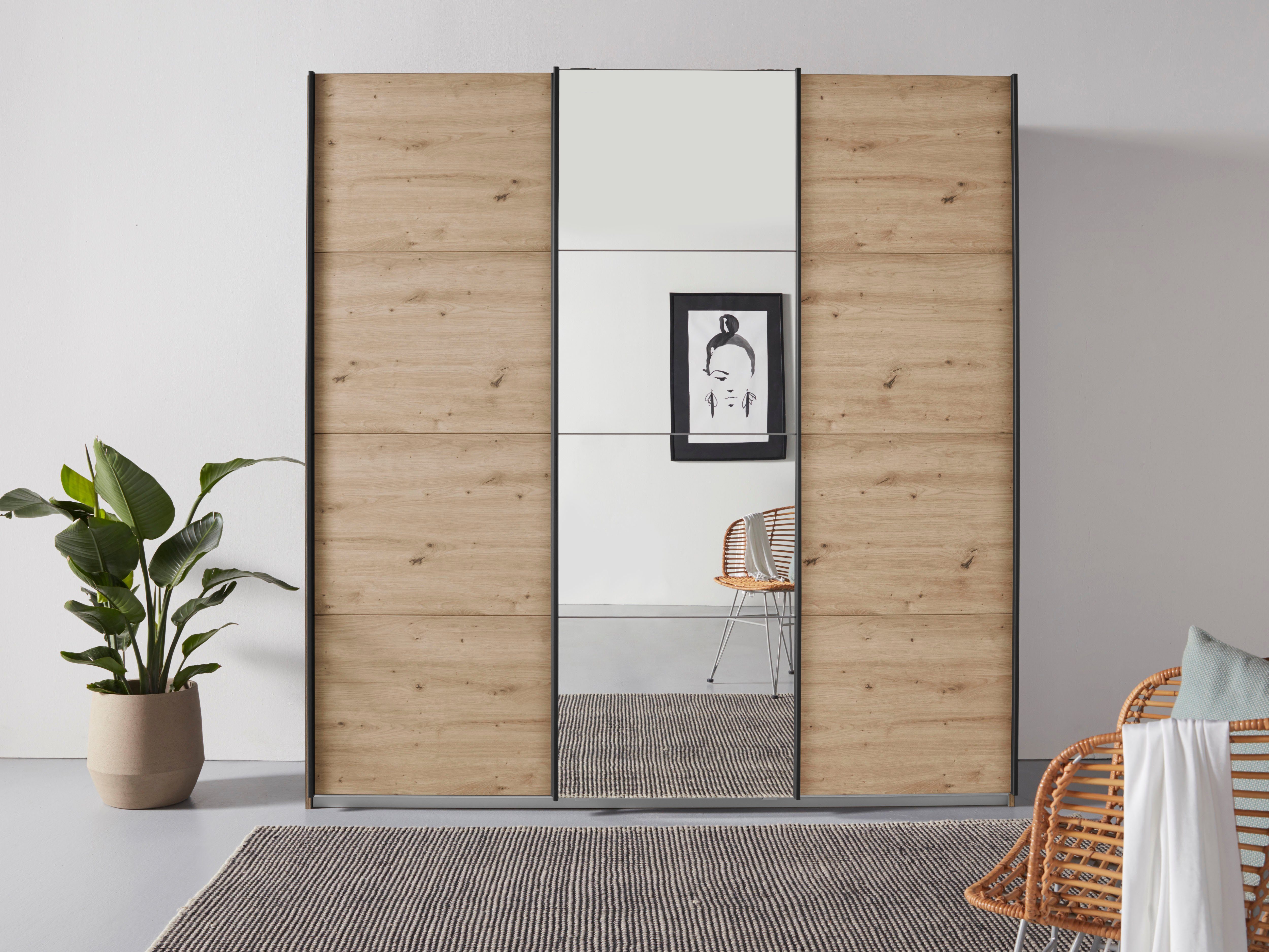 rauch Schwebetürenschrank Kleiderschrank Schrank Garderobe TOPSELLER OTELI inkl. Inneneinteilung (Breiten 203/271/315/360 cm Höhen 210/229 cm) mit 3 Innenschubladen sowie zusätzlichen Einlegeböden MADE IN GERMANY