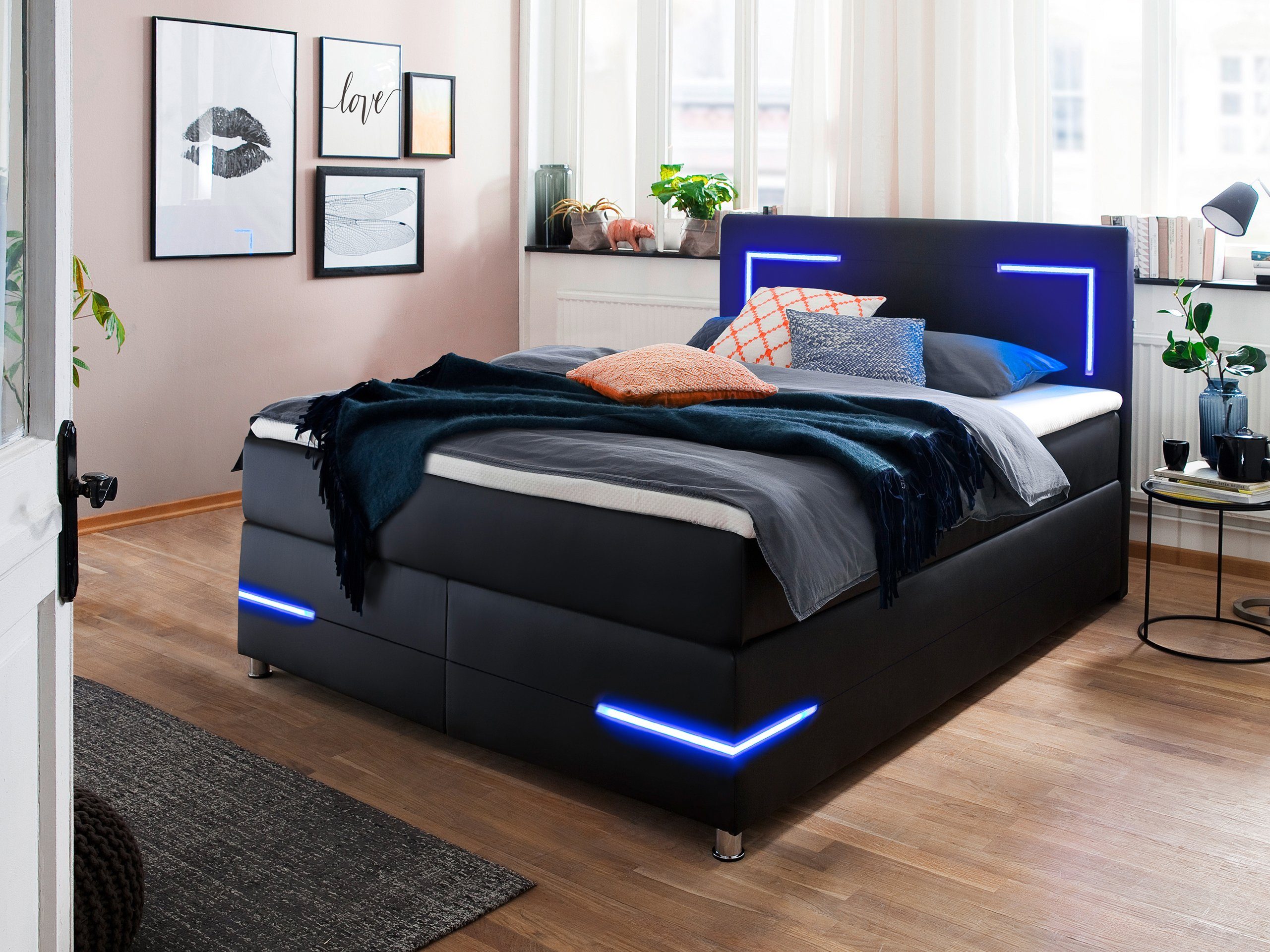 wonello Boxspringbett Lights 2.0, mit LED günstig online kaufen