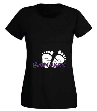 G-graphics T-Shirt Damen T-Shirt - Baby inside mit trendigem Frontprint, Slim-fit, Aufdruck auf der Vorderseite, Spruch/Sprüche/Print/Motiv