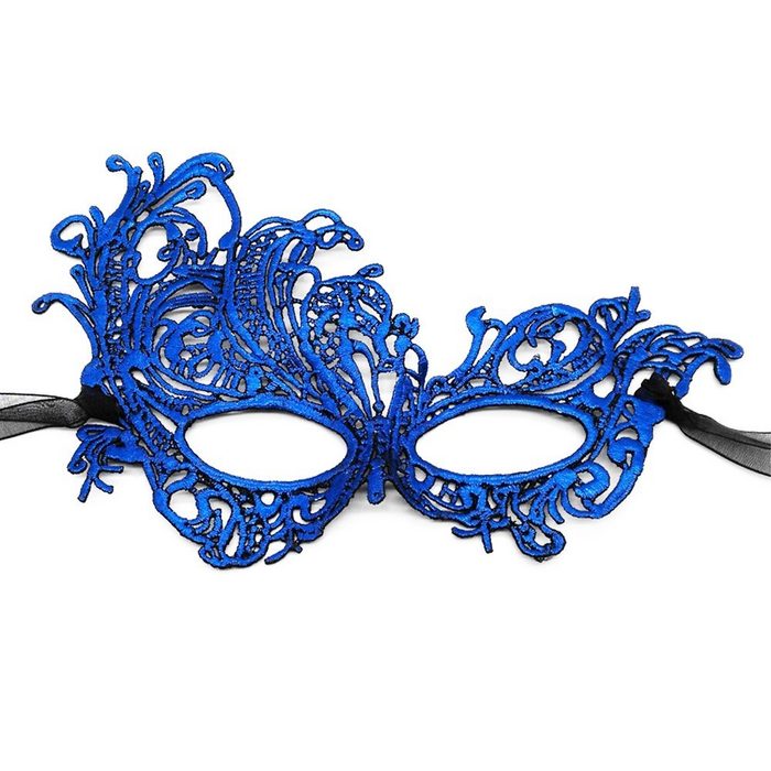FeelGlad Augenbinde Halloween Maskerade Maske blaue Folie doppelte Spitze