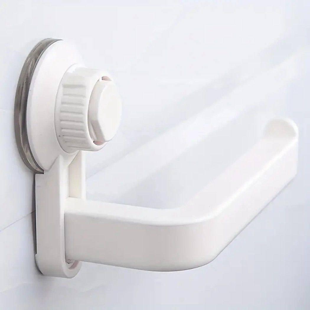 TUABUR Küchenrollenhalter Papierhandtuchhalter stanzfreier mit Papierhandtuchhalter Saugnapf, Weiß