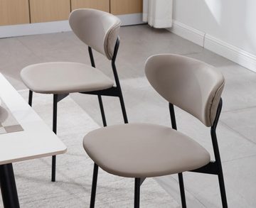 WAHSON OFFICE CHAIRS Esszimmerstuhl 2er Set Küchenstuhl aus Kunstleder, Polsterstuhl ohne Armlehnen