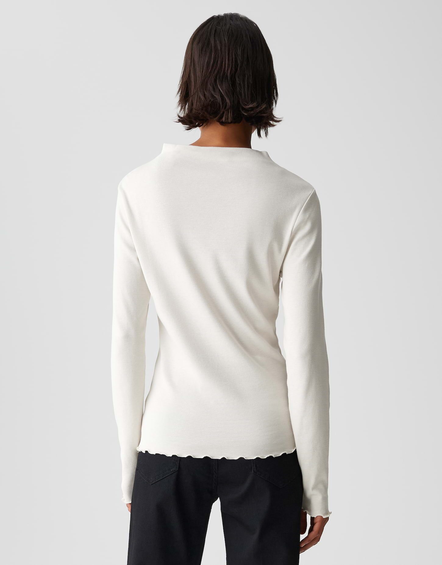 OPUS Langarmshirt SONINCHEN aus weichem Jersey figurbetont geschnitten, feine Rippstruktur, elastischer Stoff