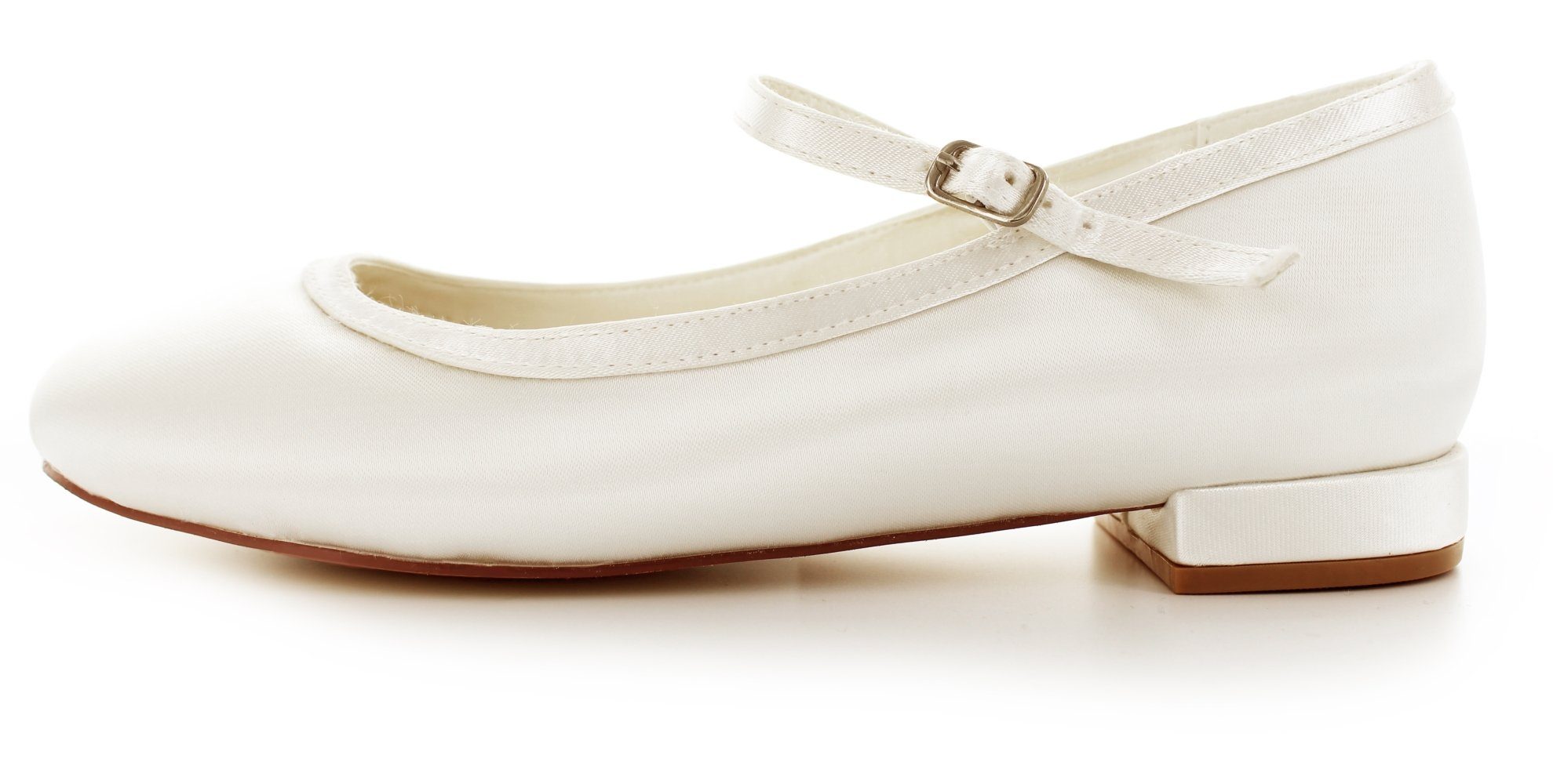 White Lady 874 ivory - flache Satin-Brautschuhe Ballerina