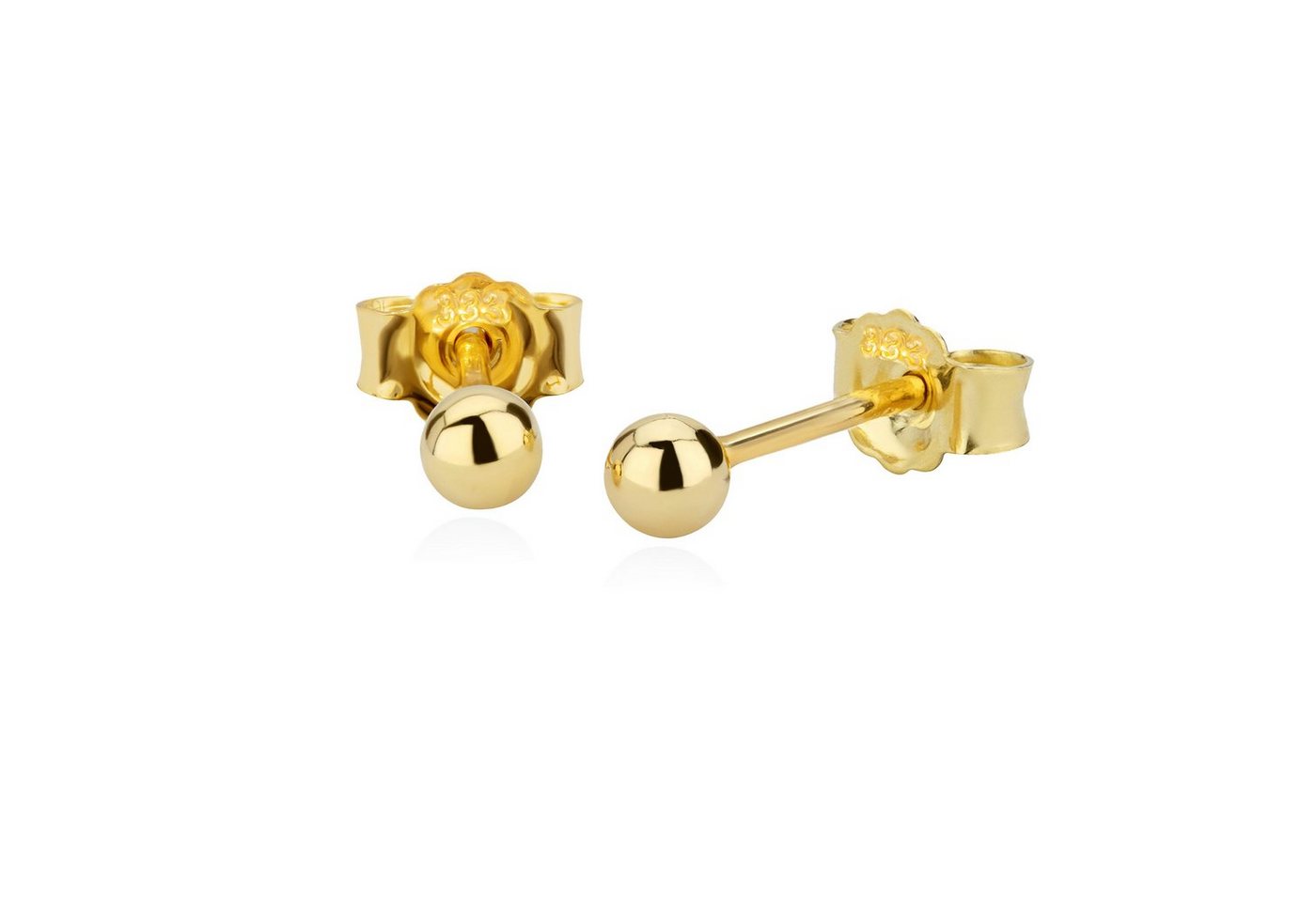 NKlaus Paar Ohrstecker Paar 2,50mm Kugel Ohrstecker 8 Karat 333 Gelbgold Damen Stecker Ohrrin (Paar)