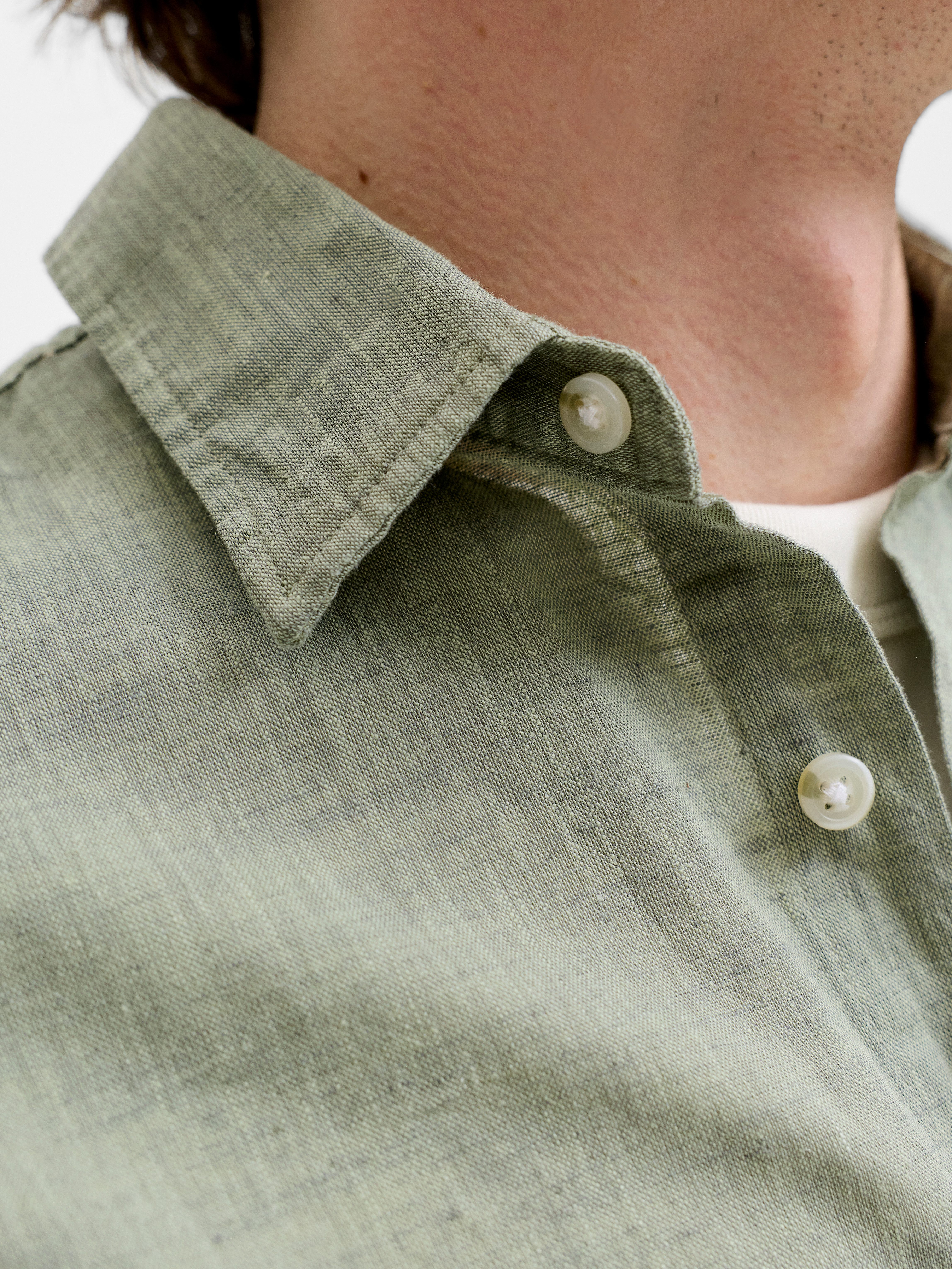 Jack & Jones Langarmhemd JJESUMMER LINEN BLEND SHIRT L/S SN Baumwollmischung, regular fit
