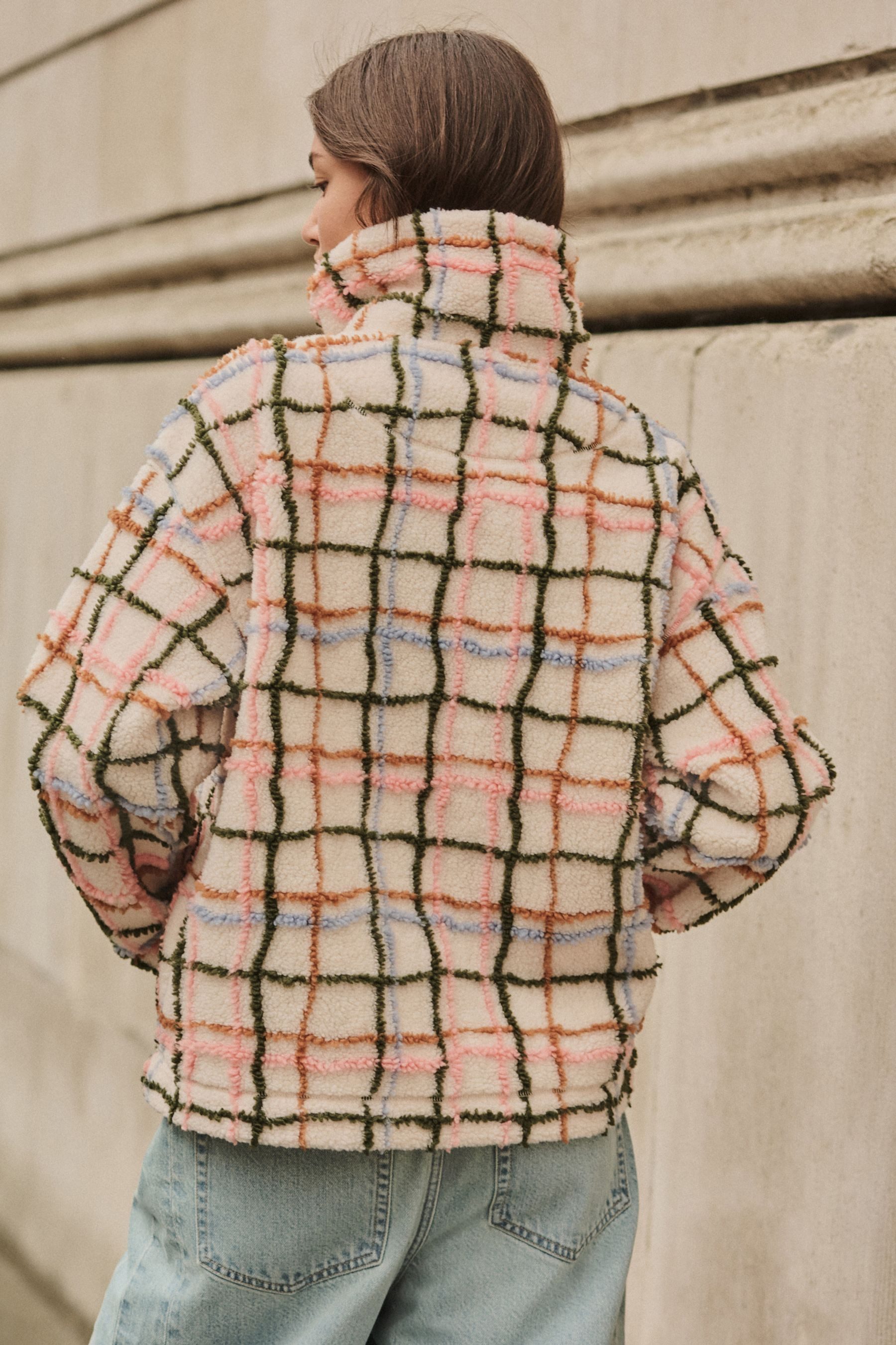 Next Fleecejacke Troyer aus Teddy-Borg, Kurzgröße günstig online kaufen
