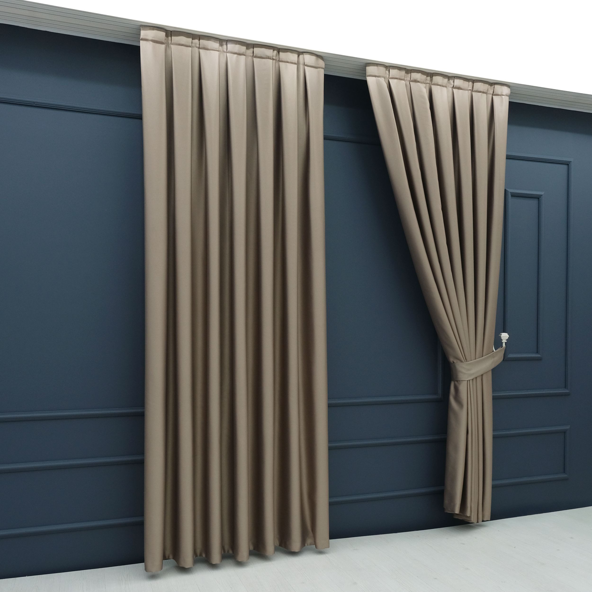 Gardinen by Justyna Vorhang 2er Seiten Schal Set Blackout (4 St), Kräuselband, verdunkelnd, Polyester, Blackout, Verdunkelung, blickdicht, wärmeisolierend, pfle – Bild 2 von 5