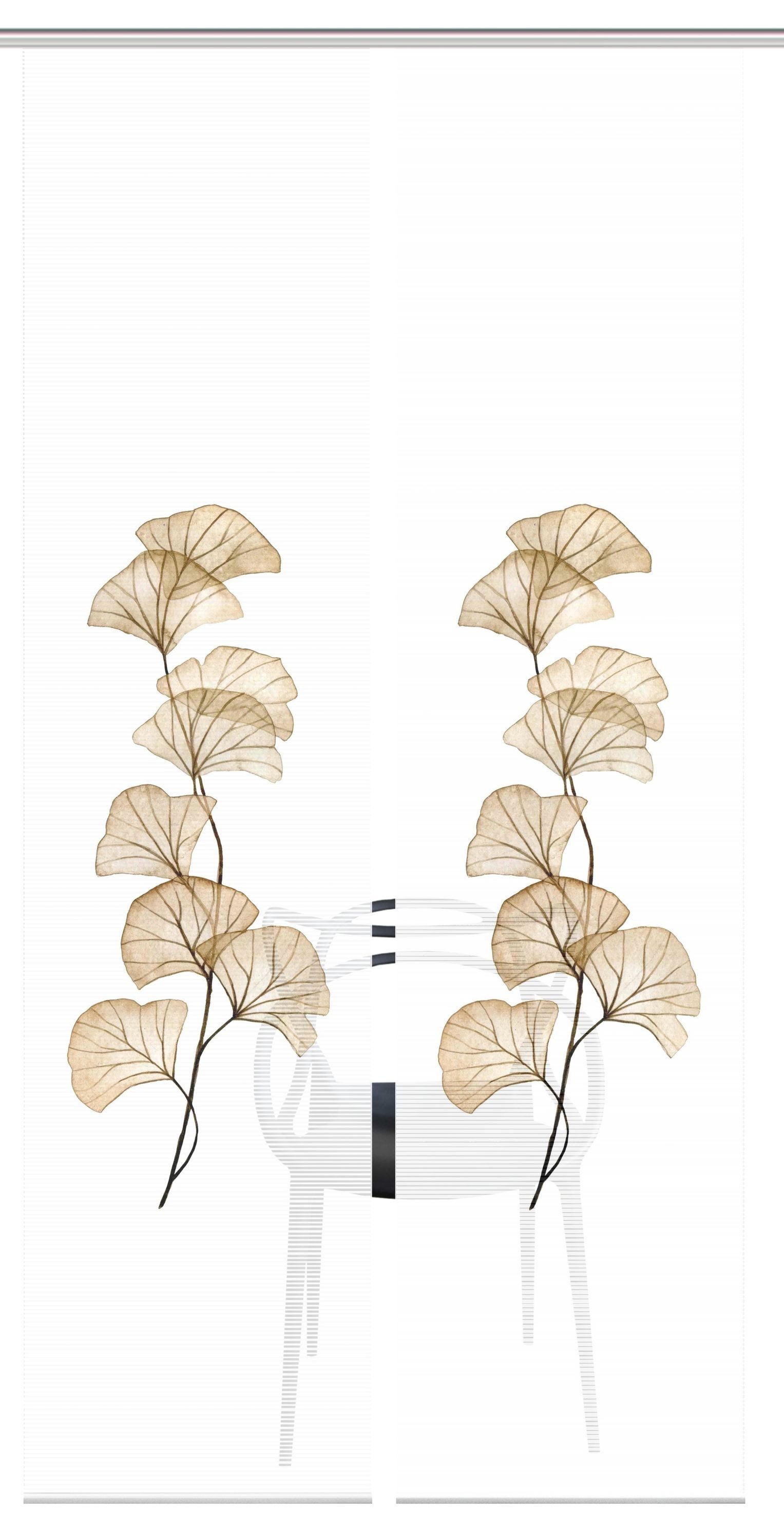 Vision S Schiebegardine 080770 BERTO Schiebegardine, halbtransparent, Bambus-Optik, 260x60 cm (1 St), Paneelwagen, halbtransparent, 100% Polyester