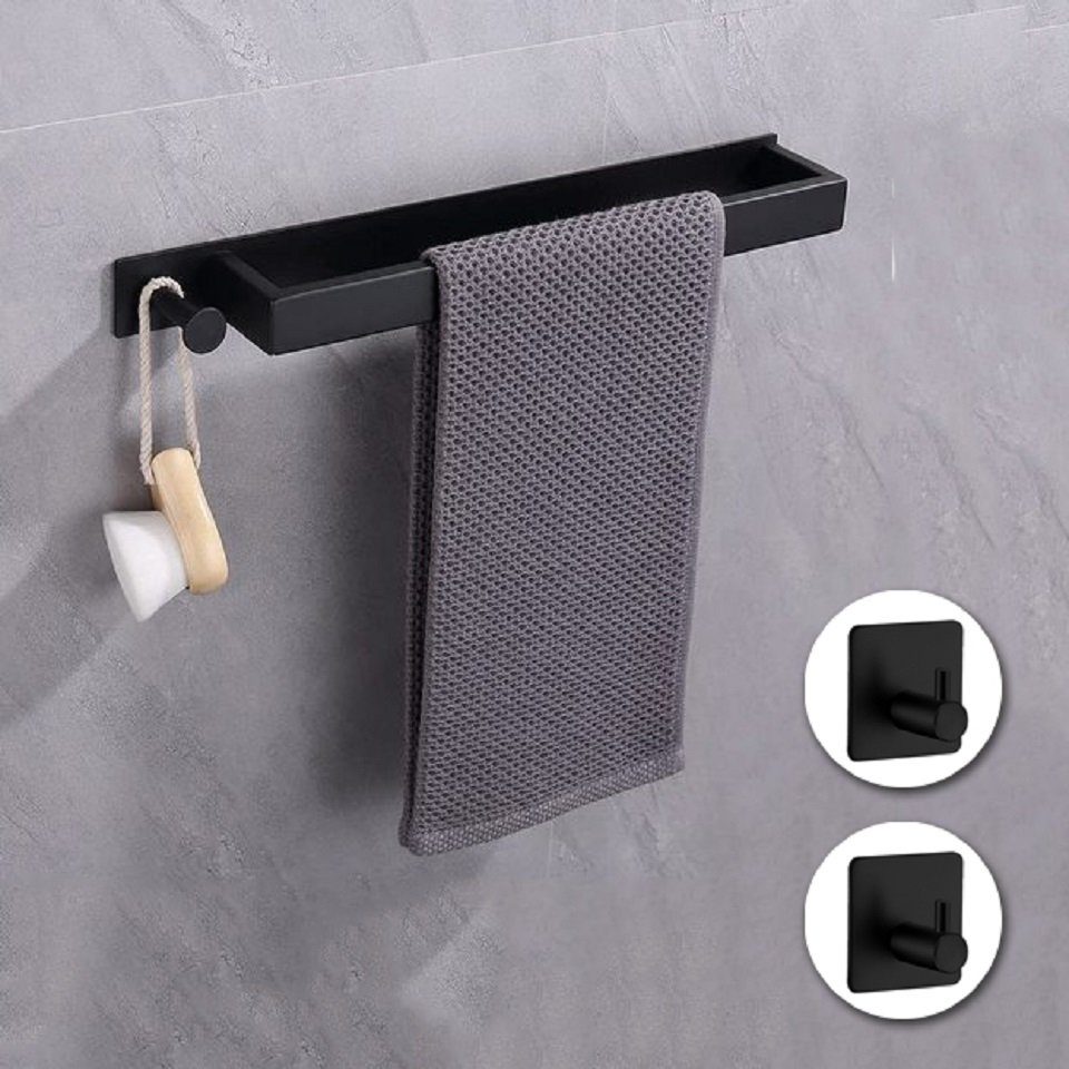 BUMHUM Handtuchstange Handtuchhalter Ohne Bohren, (40cm,Matt Gästehandtuchhalter für Selbstklebend, Küche Schwarz) und Badezimmer