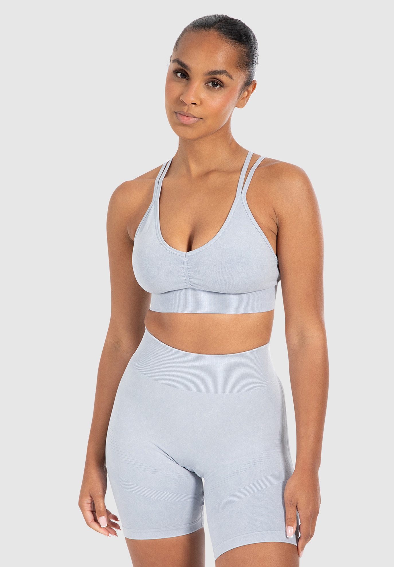 Sport-BH Batik Acid Cross, Sport Bra Scrunch V-Ausschnitt Fester Halt