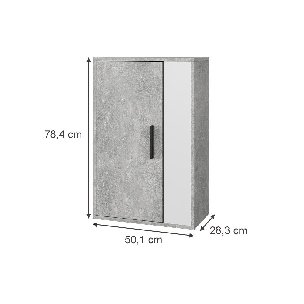 Vicco Bücherregal Berno, Beton/Weiß, 50.1 x günstig online kaufen