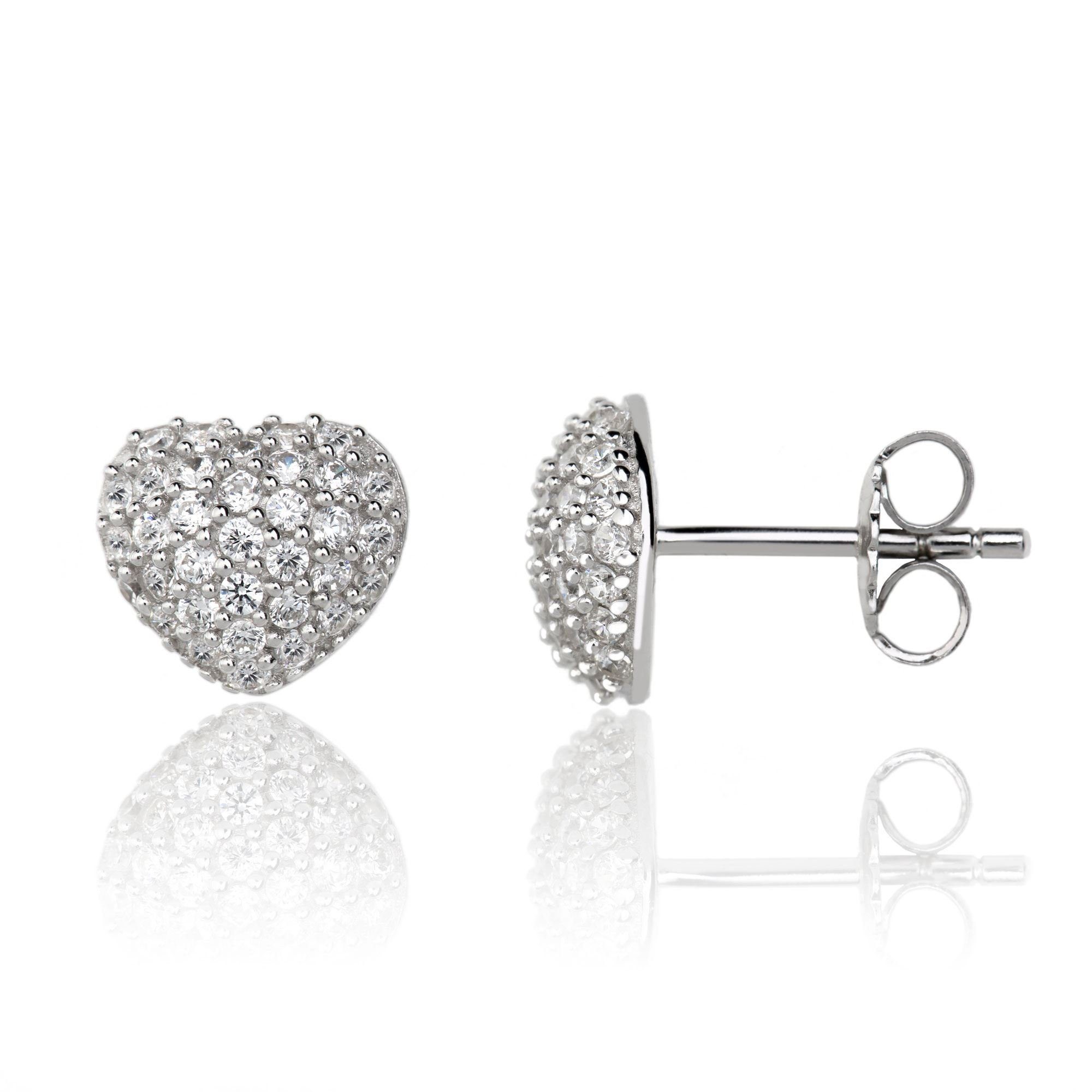 Diamant Ohrstecker Gold 1,25 Karat Diamant Ohrstecker In 14K Weißgold – Runde Schliffsteine Mit Schraubverschluss Ohrstecker Schraubverschluss Gold
