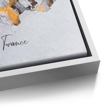 DOTCOMCANVAS® Leinwandbild Abstract Countries - France, Frankreich Acrylglasbild France abstrakt weiß gold elegant Wandbild