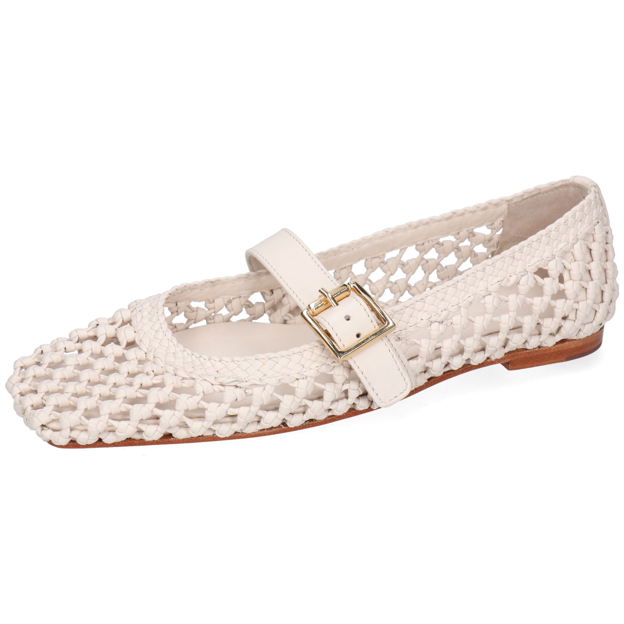 Melvin & Hamilton Elyssa 5 Leder-Geflochtene Schuhe für Damen Ballerina Flache Absätze, Echtes Leder, Von Hand geflochten
