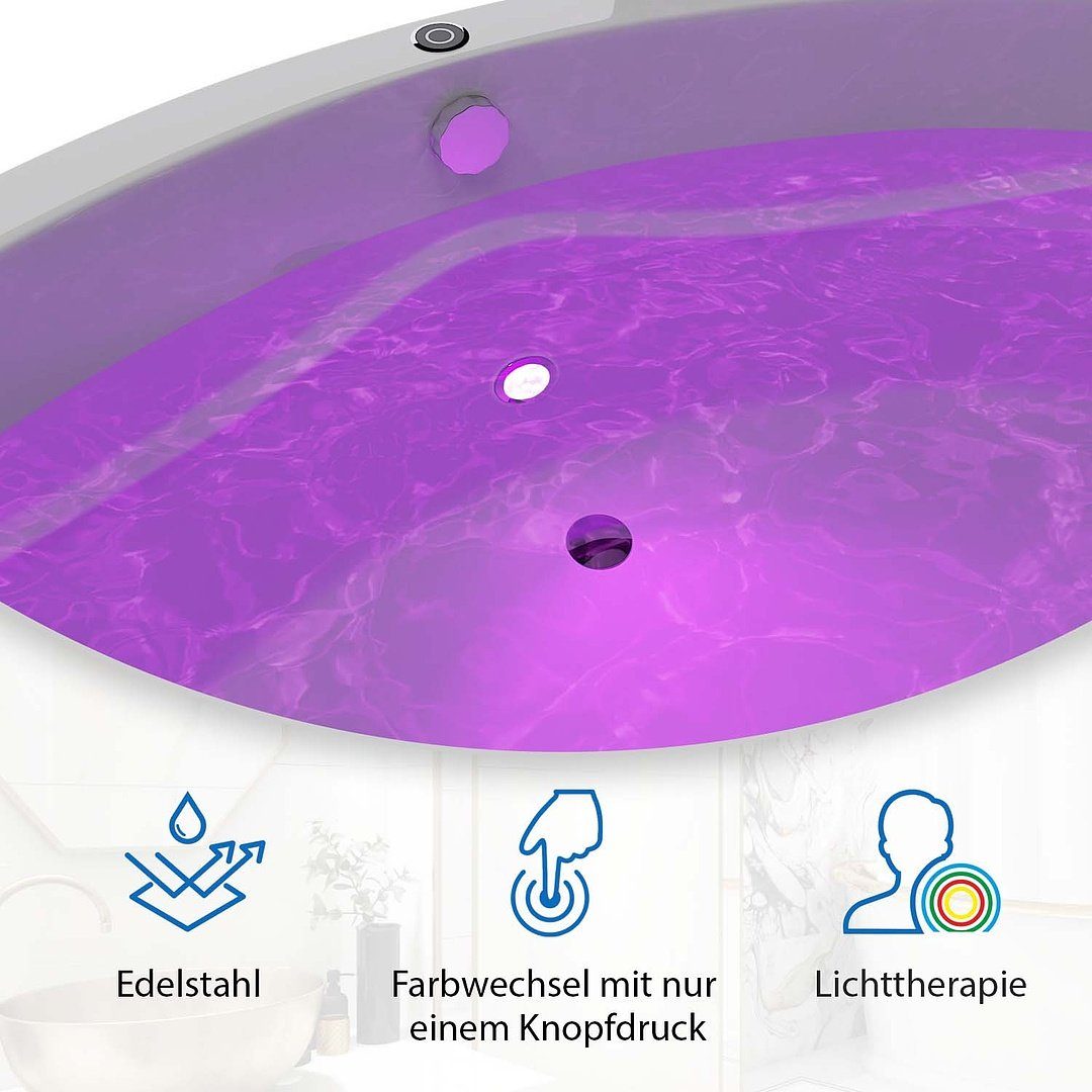 Touchsteuerung, Farblicht LED Badewanne für mit Unterwasser AQUADE Einbaustrahler
