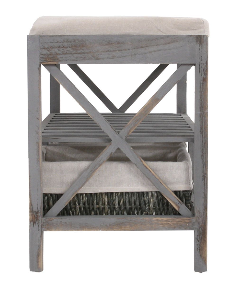 Schuhregal MCW grau waschbarem MCW-C48, montiert Mit 2 formstabile Sitzkissen, Körbe, Komplett
