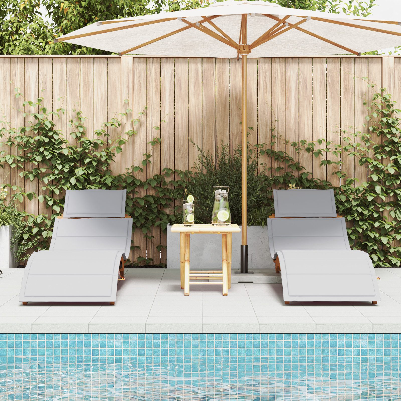 vidaXL Gartenliege Sonnenliegen mit Kissen 2 günstig online kaufen