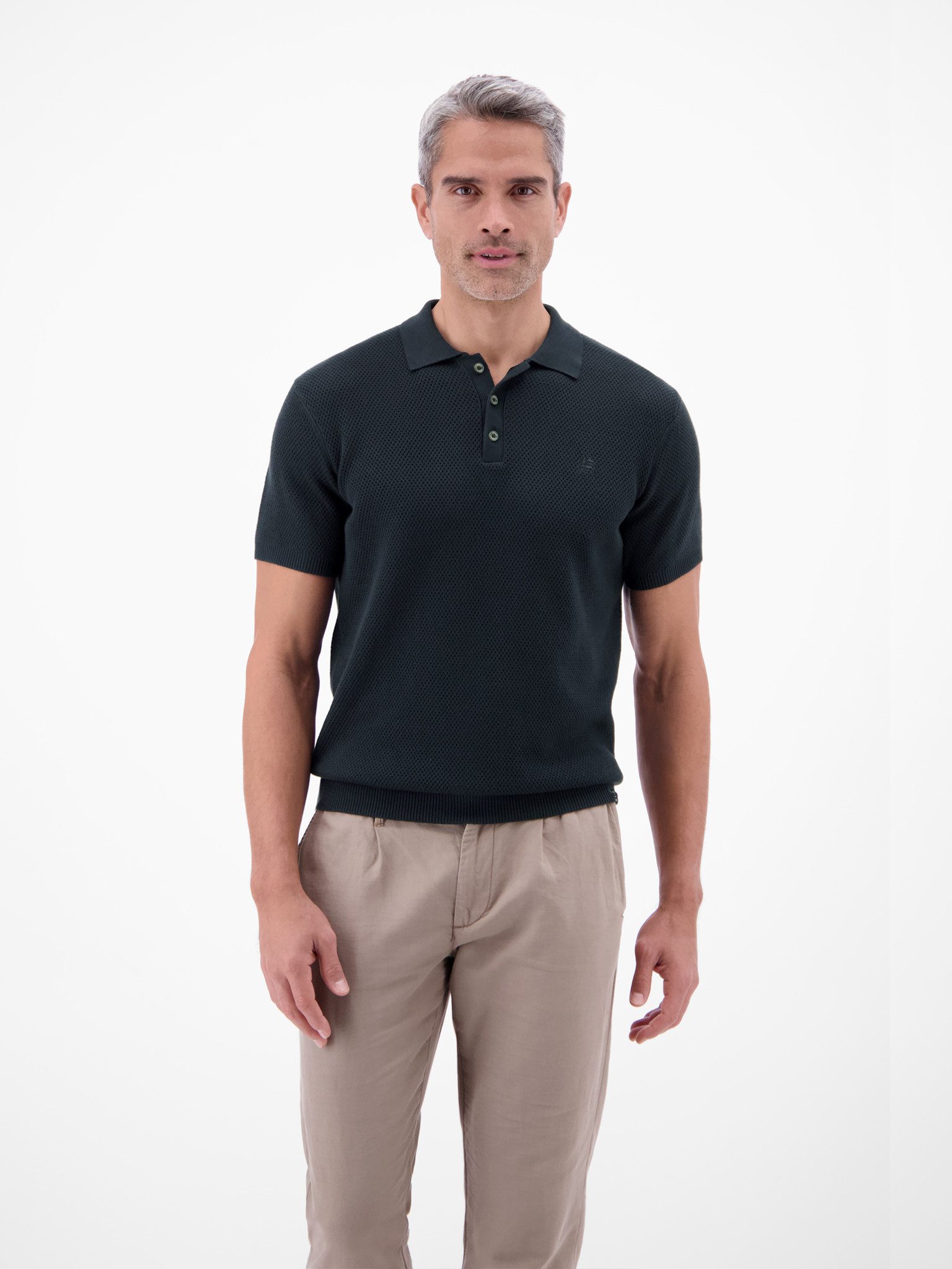 LERROS Poloshirt mit Strick-Struktur