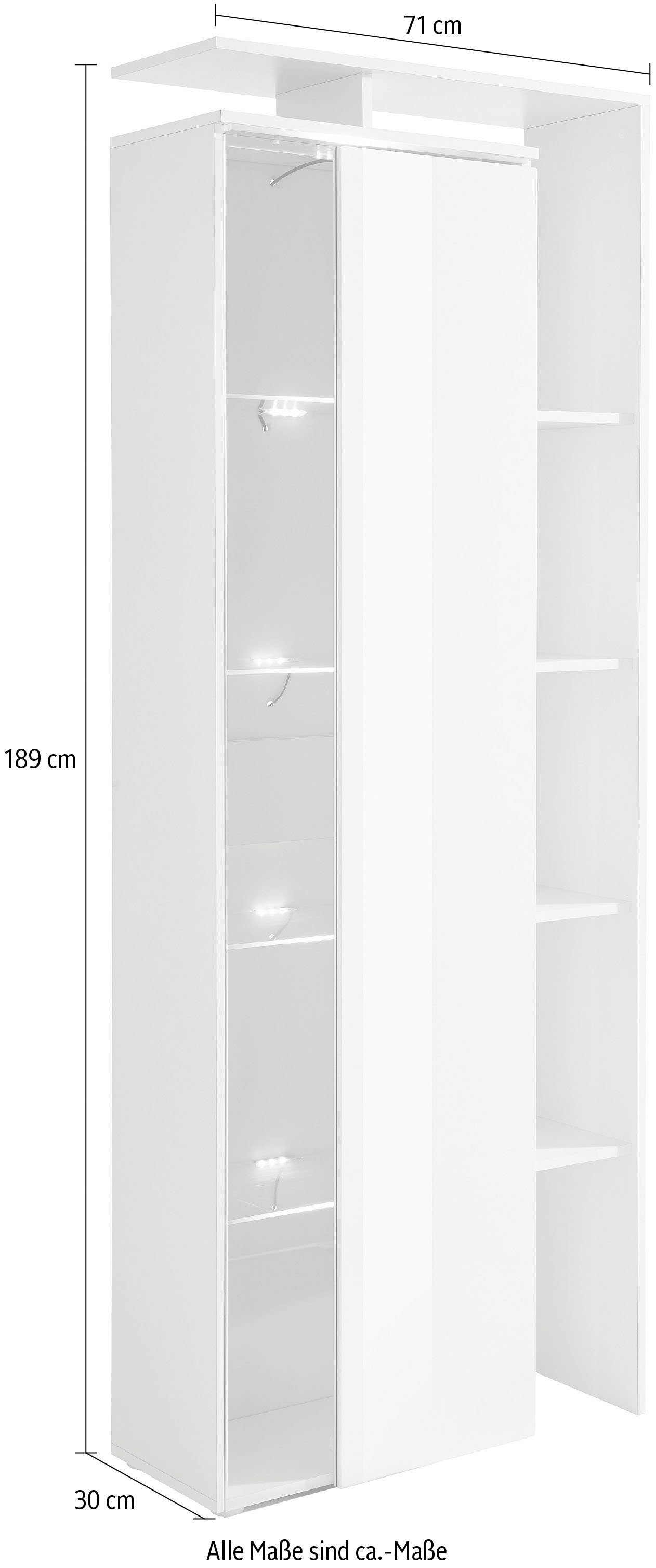 cm Lissabon Regal, Möbel seitlichem 189 borchardt Standvitrine mit Höhe