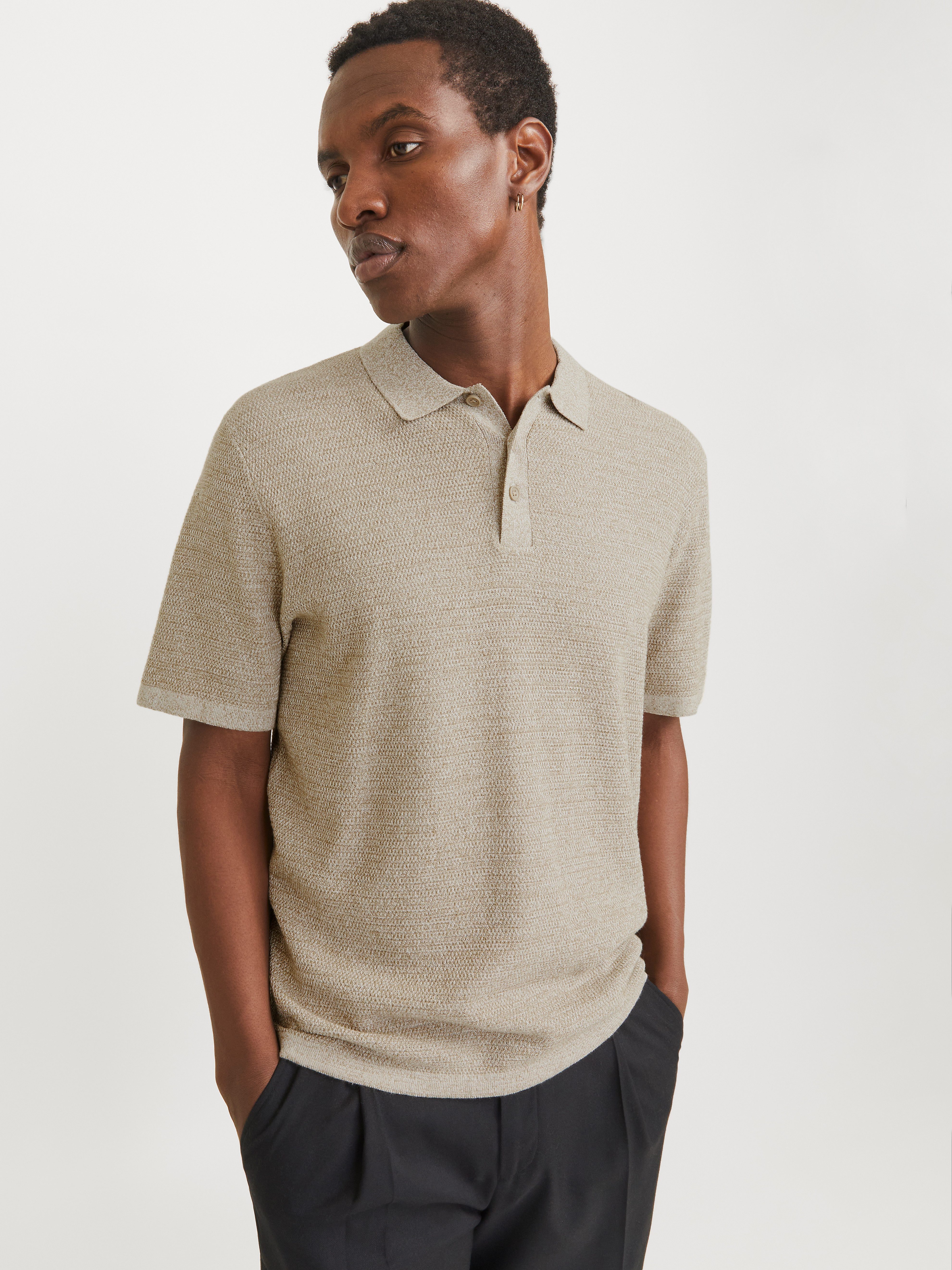 Jack & Jones Kurzarmpullover JJEGEORGE KNIT POLO SS SN mit Polo Kragen günstig online kaufen