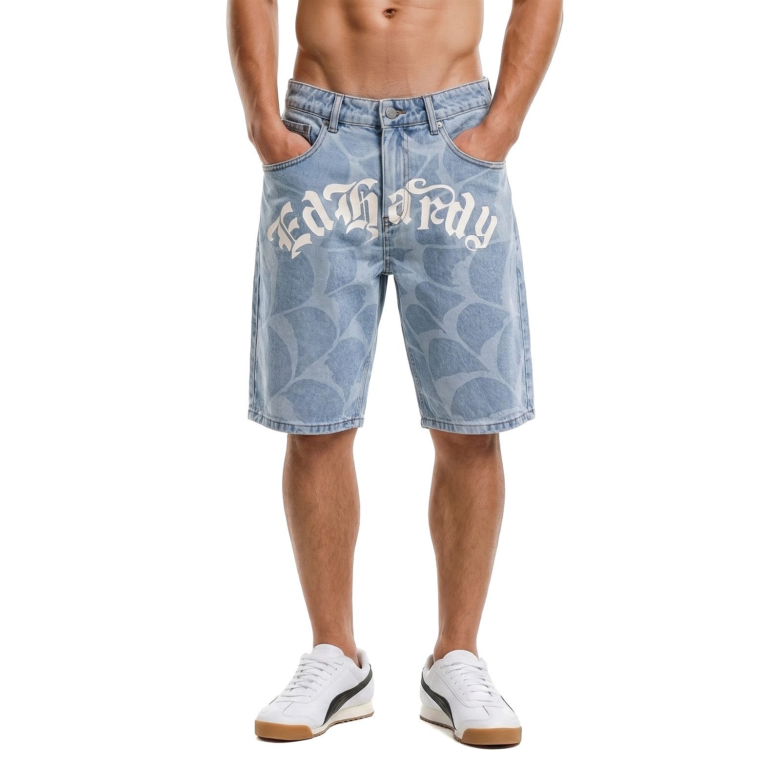 Ed Hardy Jeansshorts Short Ed Hardy Gothic Cobweb Spinnweben-Grafik-Druck