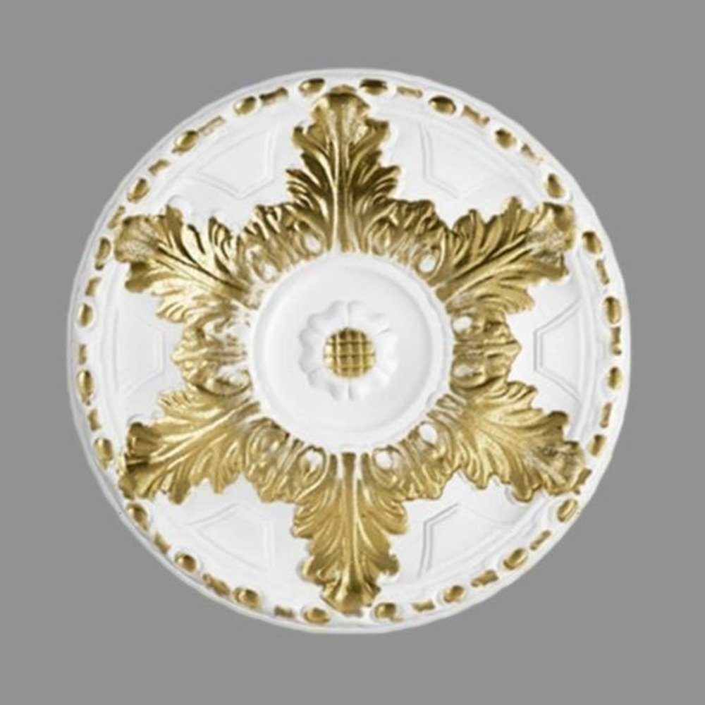 PROVISTON Wanddekoobjekt Stuckrosette, Polystyrol, Durchmesser 400 mm, Weiß Gold