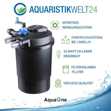 Aquaone Teichfilter AquaOne CPF 30000 Bio Druckteichfilter 60000l Teichfilter Bachlauf inkl.55 Watt UVC Klärer Druckfilter Bachlauf UVC Lampe Klar