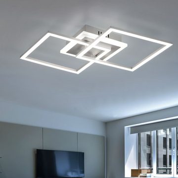 etc-shop LED Deckenleuchte, LED-Leuchtmittel fest verbaut, Warmweiß, Deckenleuchte dimmbar Wohnzimmer Deckenlampe Modern