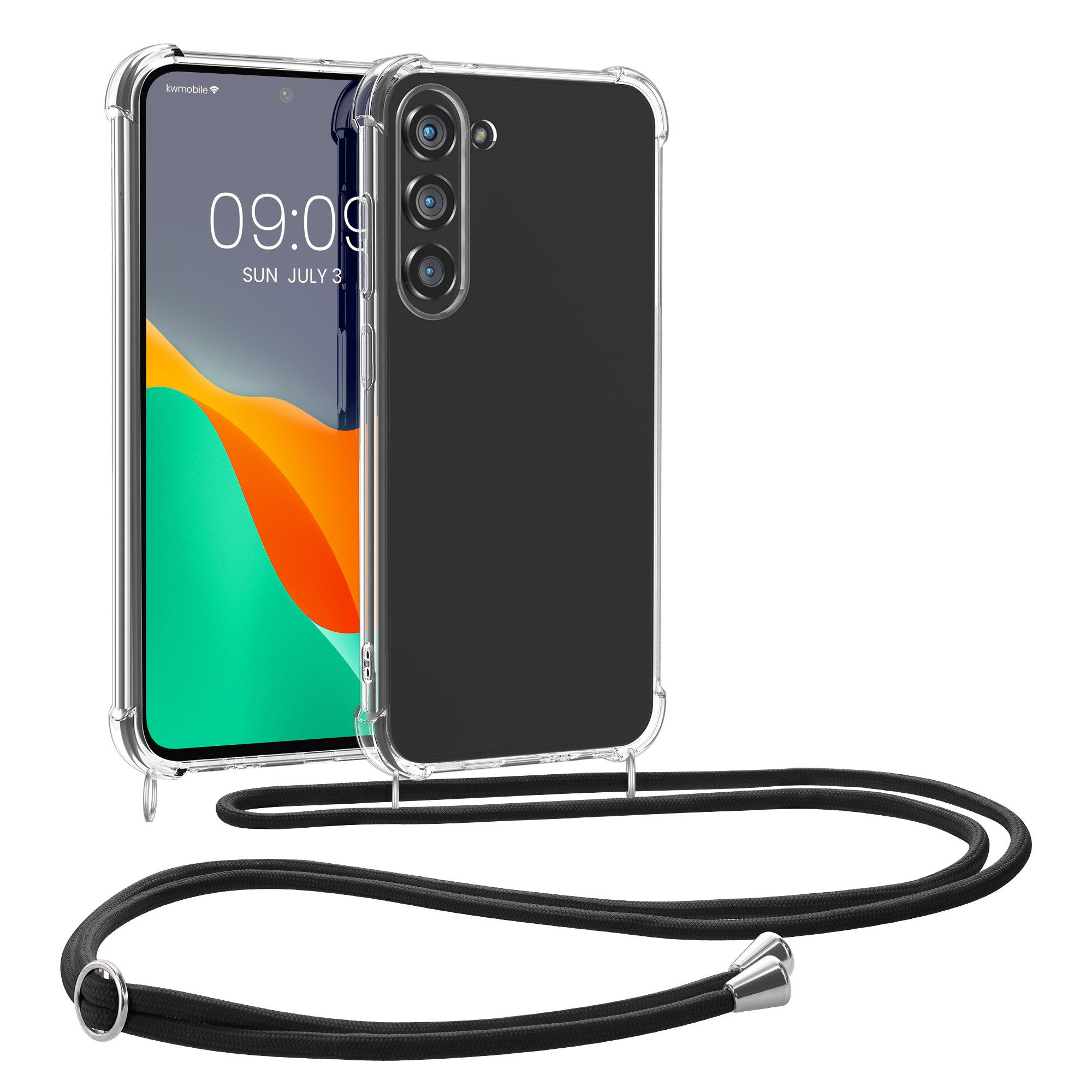 kwmobile Etui Necklace Case für Samsung Galaxy A56 5G, Hülle Silikon mit Handykette - Band Handyhülle