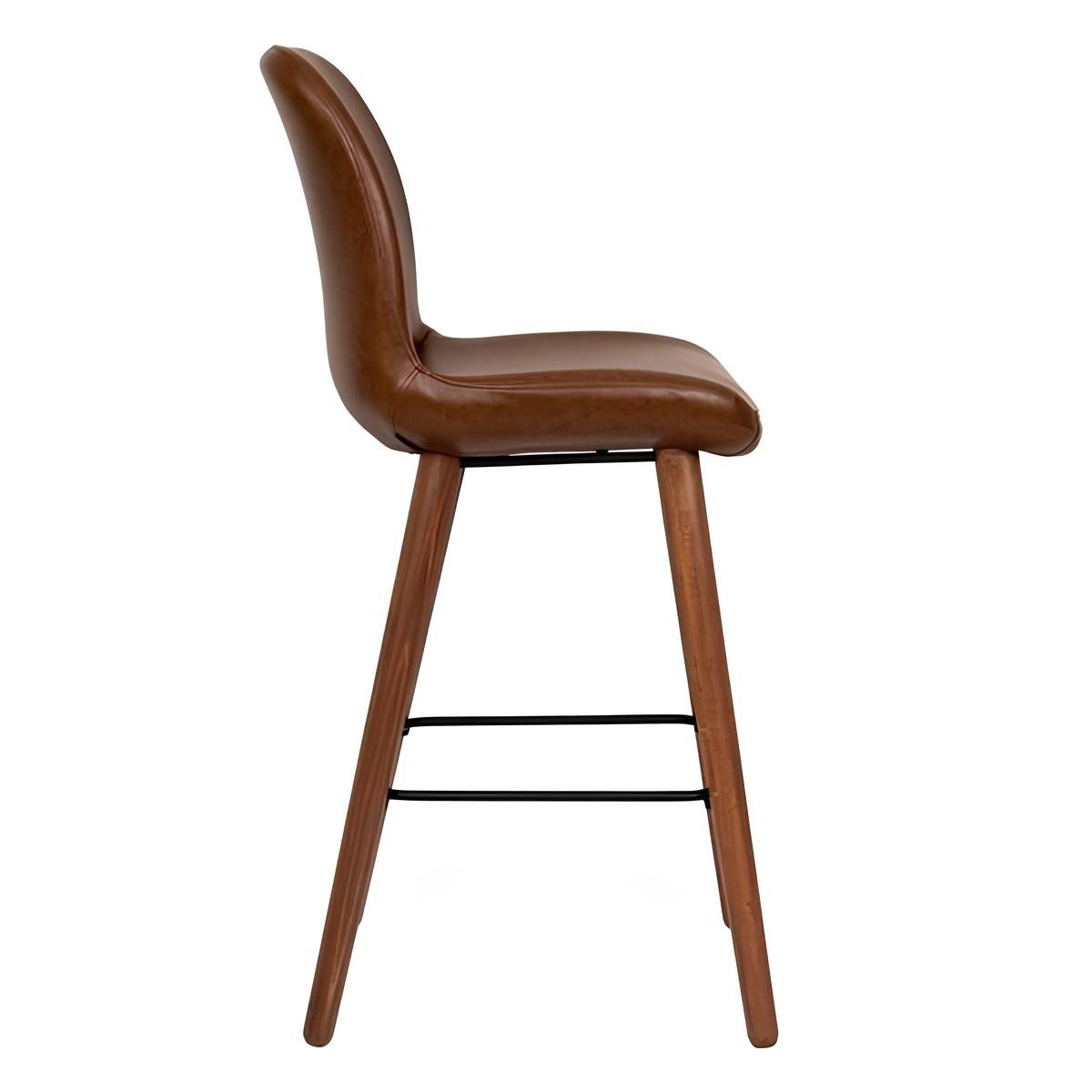 JVmoebel Barhocker Luxuriöser brauner Lehnstuhl aus Holz und Kunstleder (1 St), Made in Europa