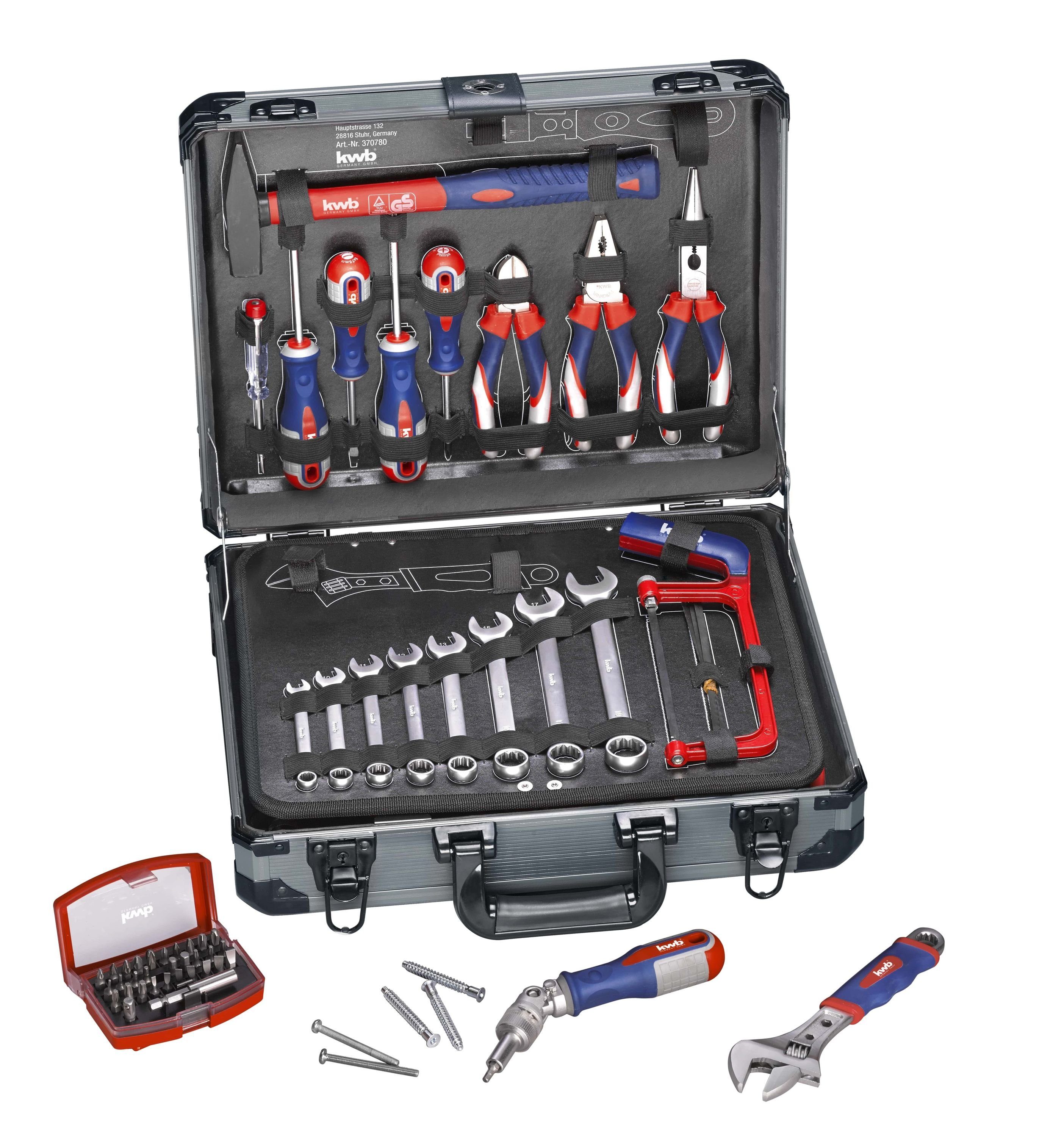 kwb Werkzeugset, Werkzeug-Koffer / Werkzeug-Set, 129-teilig
