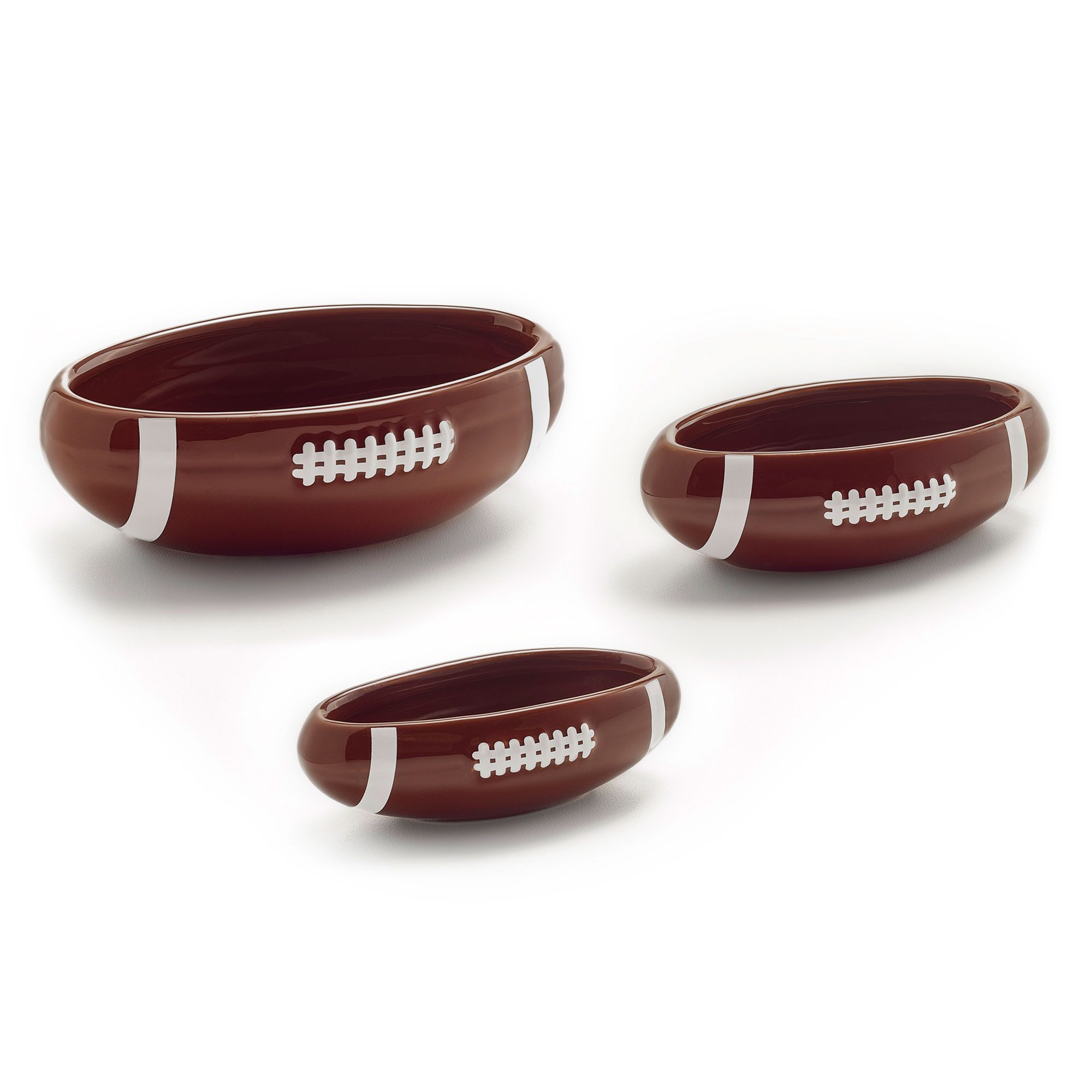 40YARDS Snackschale American Football Snack- & Dipschalen / Schüsseln, Keramik, (3 kleine Schalen: 16, 13, 10 cm)