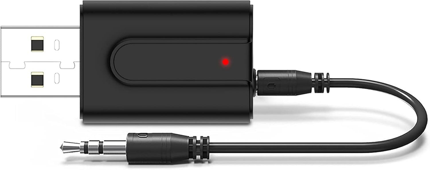 FELIXLEO Bluetooth®-Sender Bluetooth 5.0 Adapter 2in1 AUX Sender Empfänger 3,5mm.