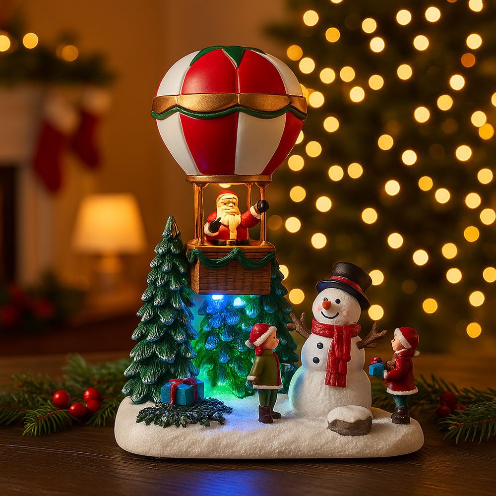 EGLO LED Dekolicht, LED-Leuchtmittel fest verbaut, Leuchtdeko Weihnachtsdeko Schneemann Weihnachtsszene bunt RGB LED 25cm