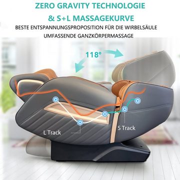 NAIPO Massagesessel, Zero-Gravity Massagestuhl mit Wärmefunktion, für Gewerbe
