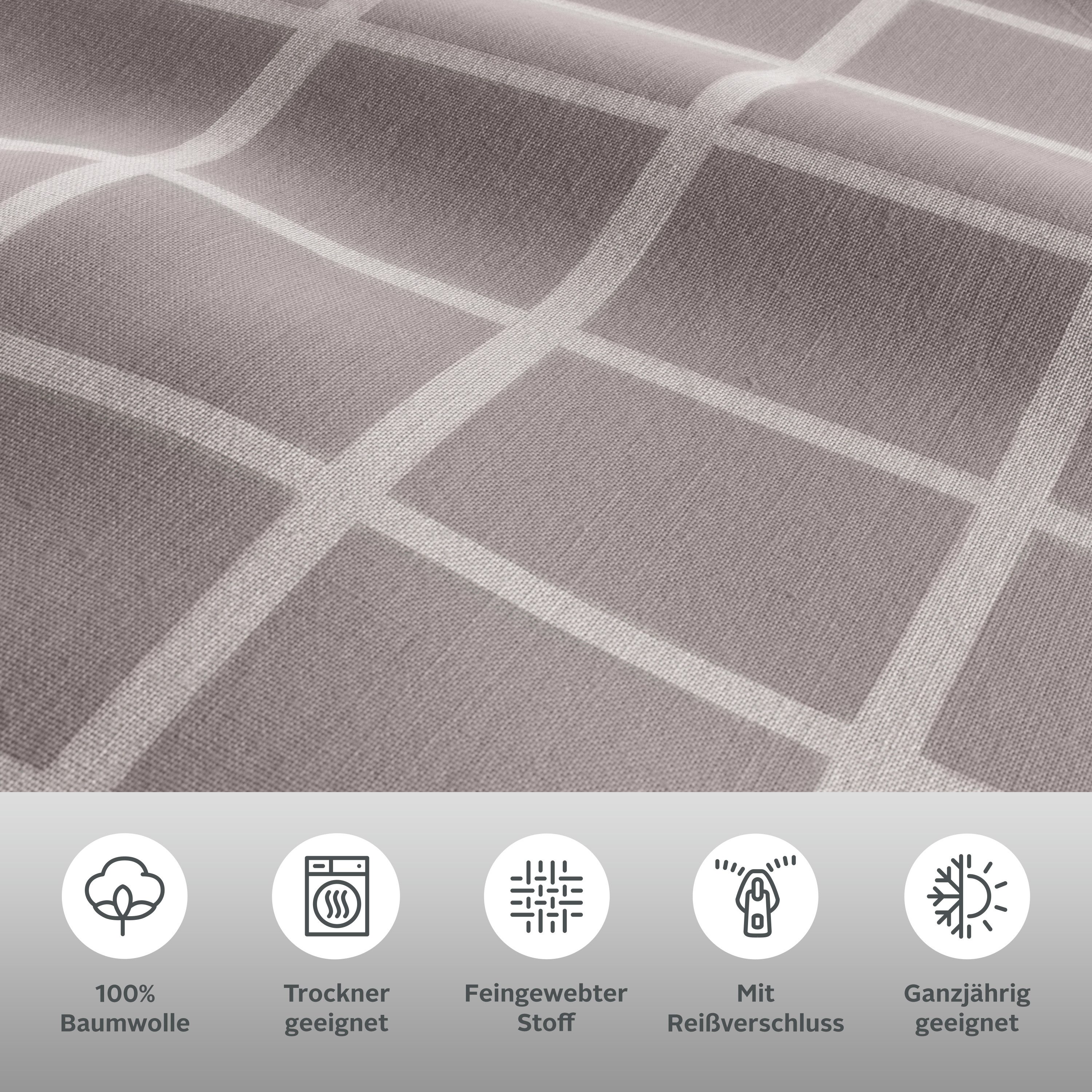 OTTO home Bettwäsche Eemil, Renforcé, 2 teilig, karierte Bettwäsche, 100% Baumwolle, ab Gr. 135x200 cm