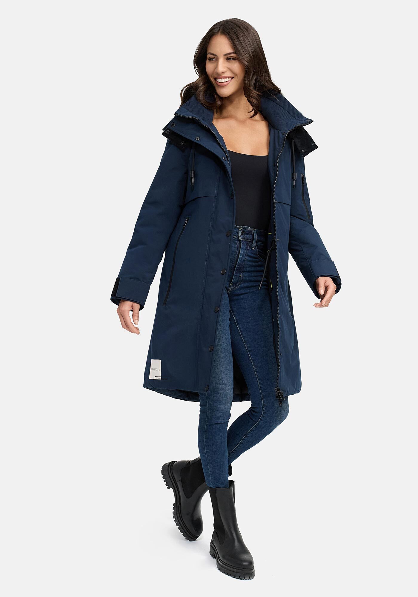 Marikoo Winterjacke Anoukaa langer Parka mit abnehmbarer Kapuze