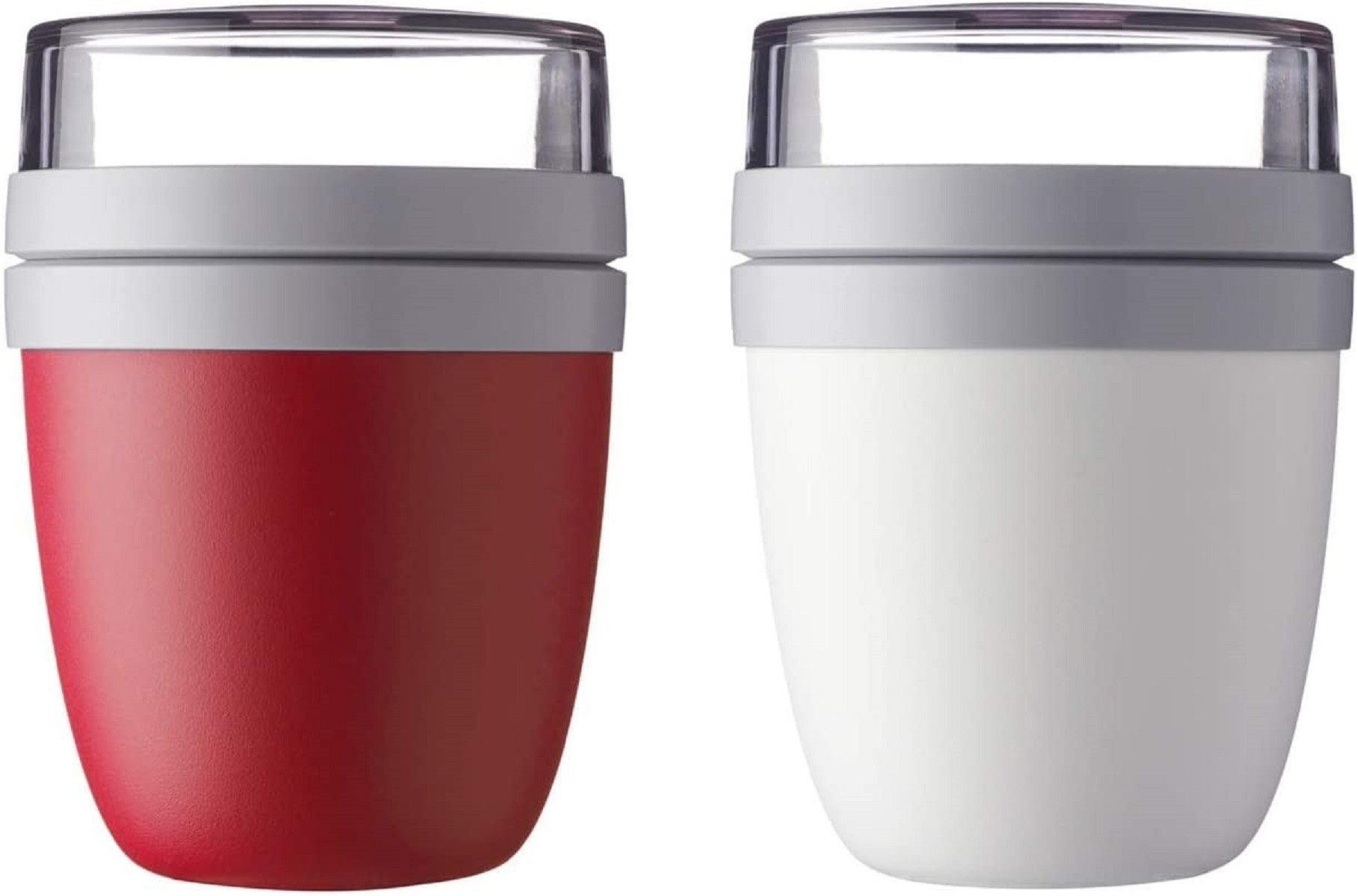 Mepal Lunchbox Lunchpot Ellipse 2-er Set Lunchbox (Nordic Red und Weiss)