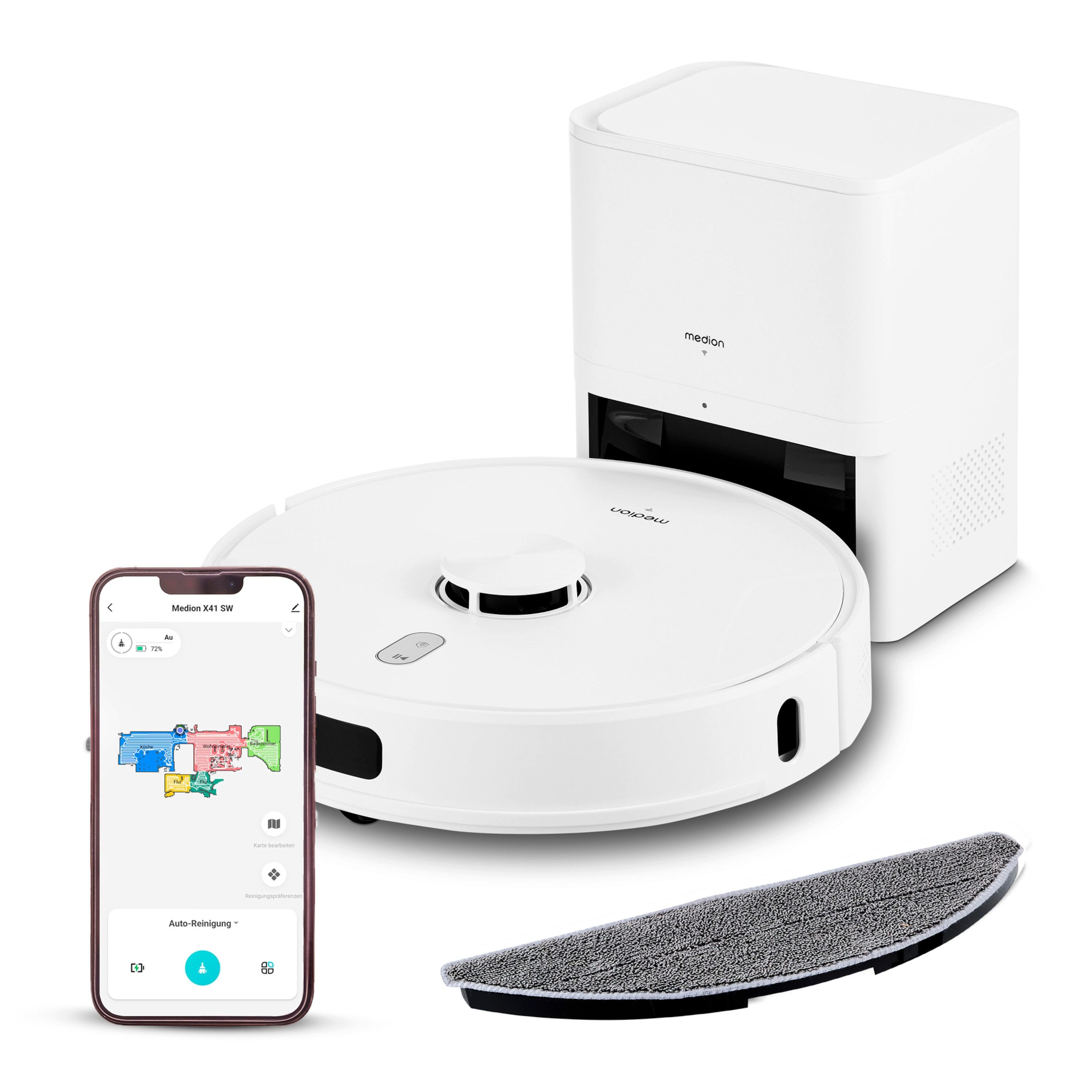 Medion® Saugroboter Saugroboter MEDION X41 SW+ (MD14841), X41SW+