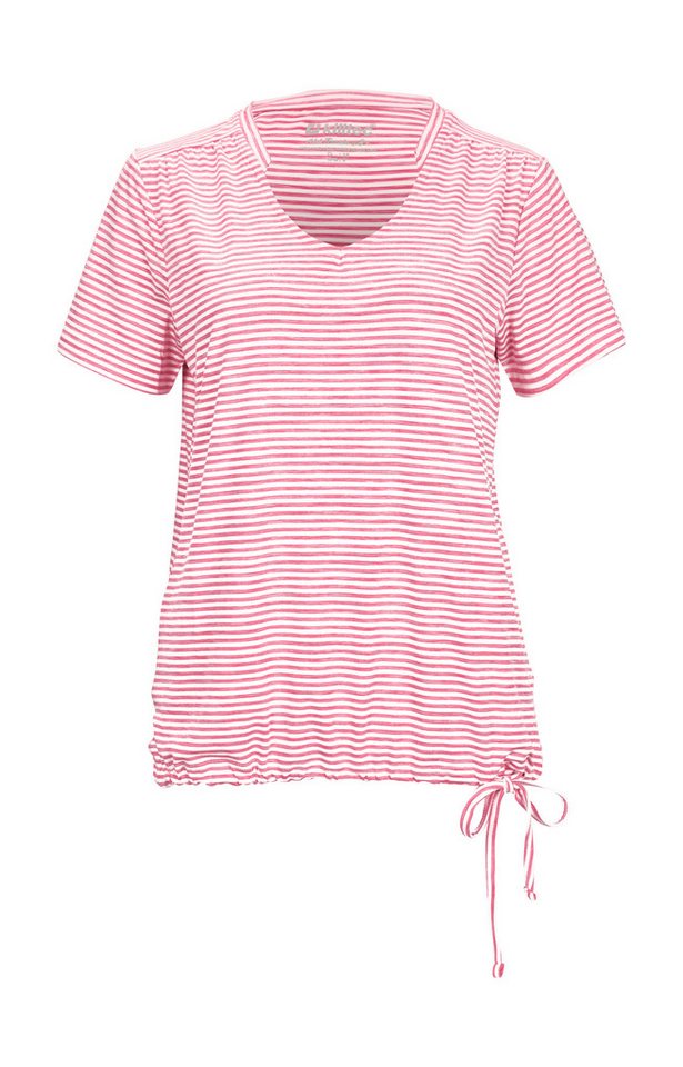 Killtec T-Shirt WMN TSHRT F Gestreiftes, schnelltrocknendes Funktionsshirt mit verstellbarem Saum