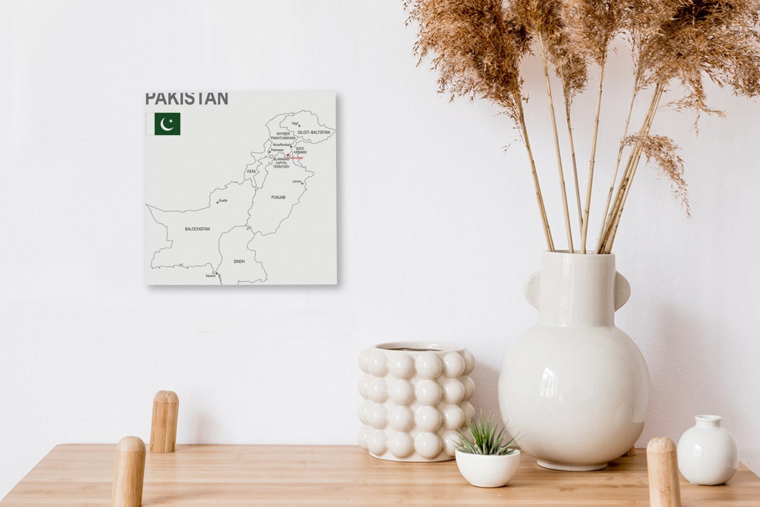 Leinwandbild von Leinwand (1 Illustration und für seinen Provinzen, St), Schlafzimmer Bilder Pakistan Wohnzimmer OneMillionCanvasses®