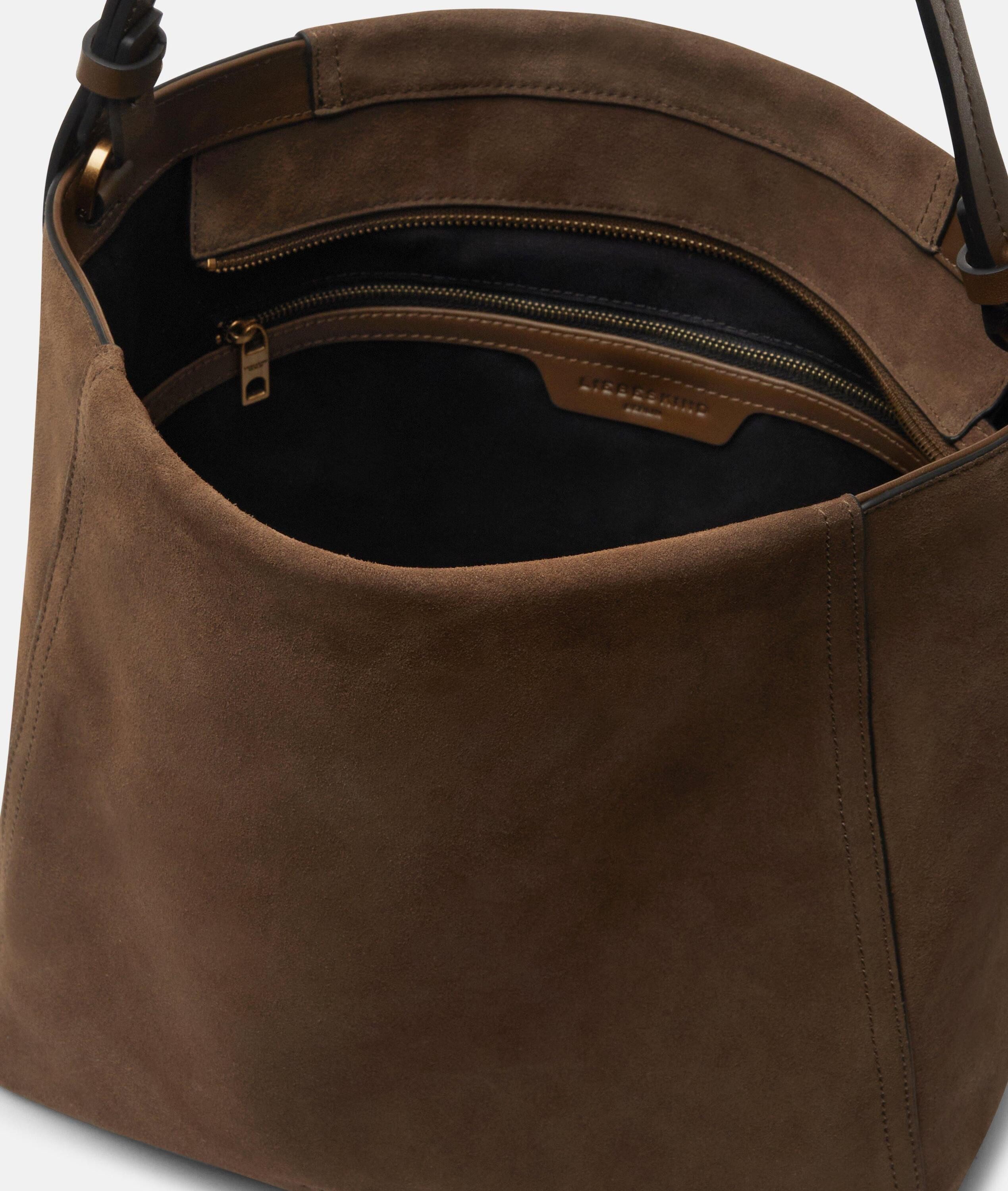 Liebeskind Berlin Schultertasche Chudy Hobo M, Geräumige Hobo-Bag aus Veloursleder