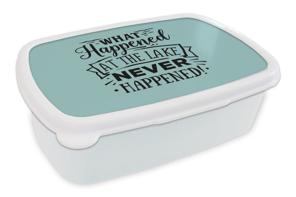 - Kunststoff, und MuchoWow Brotdose, (2-tlg), Blau, Erwachsene, Sommer Kinder für Brotbox für Jungs Mädchen Zitat Lunchbox - weiß und