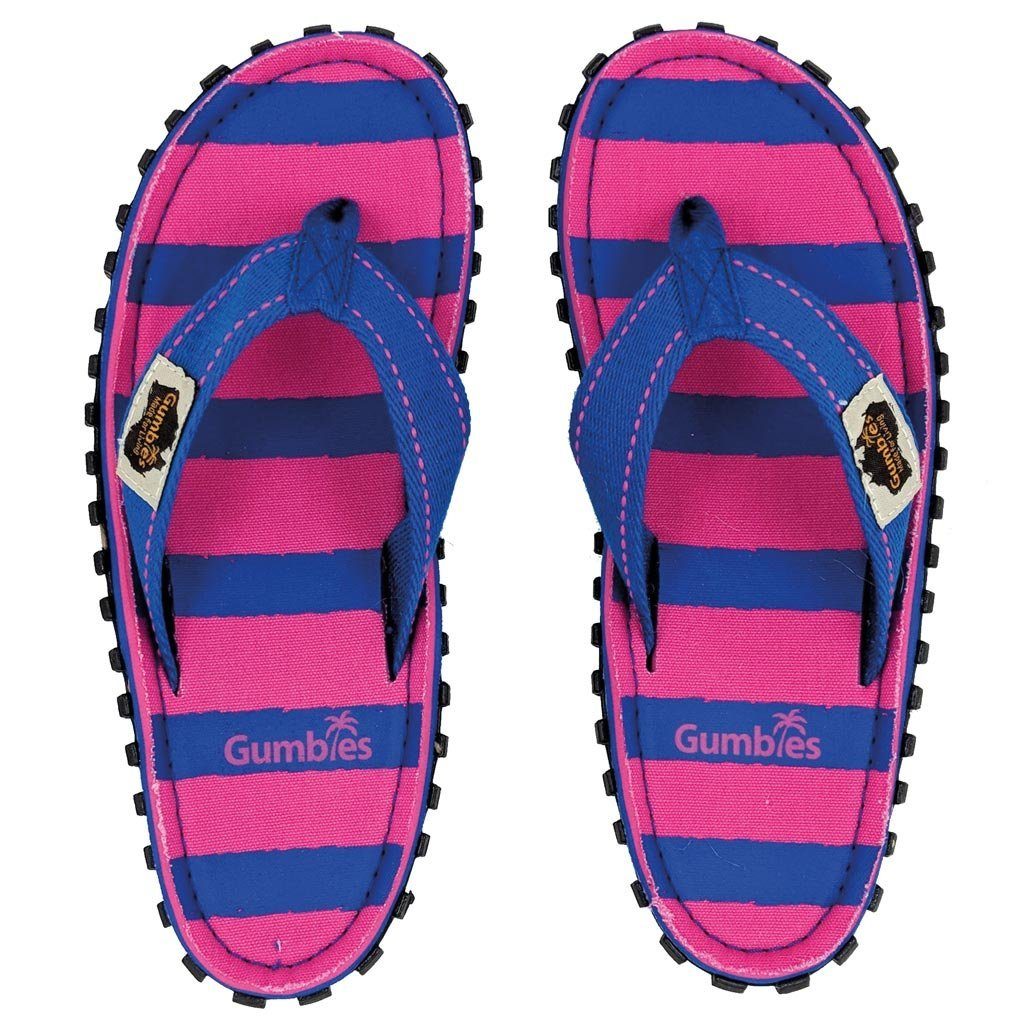 Gumbies Original in Pink & Blue Stripe T-Strap-Zehentrenner aus recycelten Materialien »in farbenfrohen Designs«