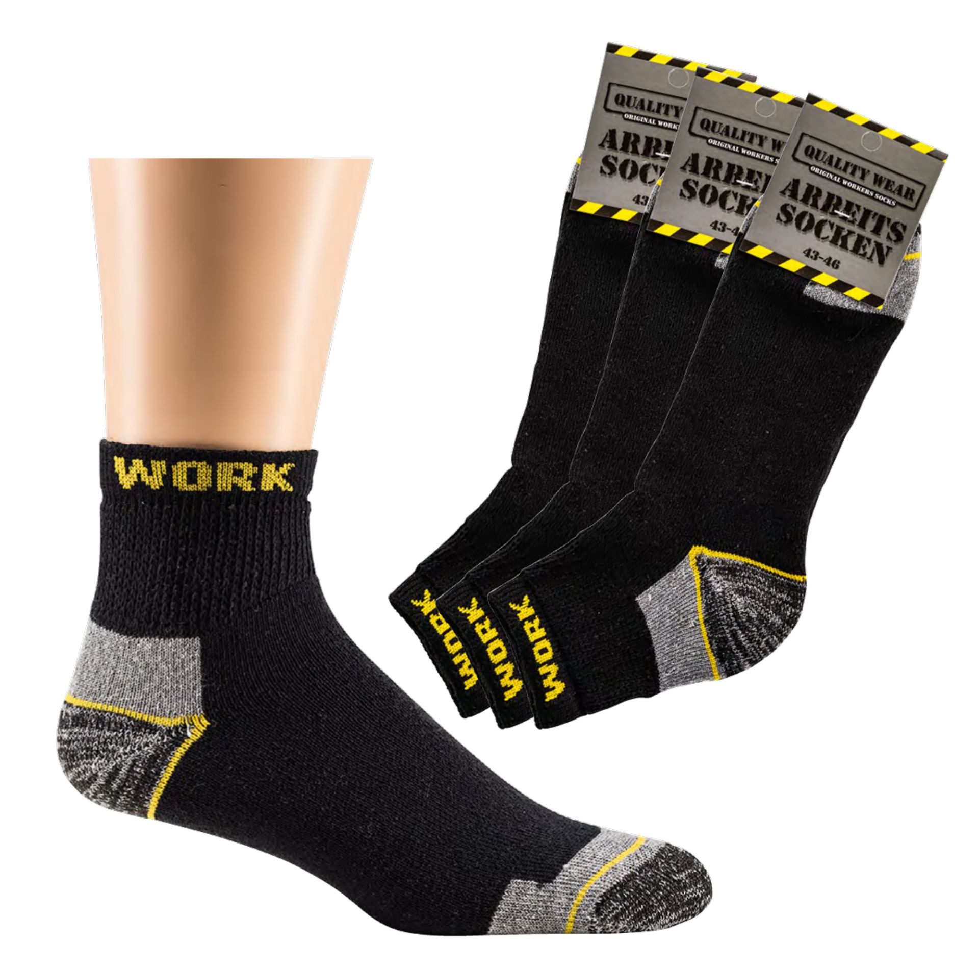FussFreunde Arbeitssocken 9 Paar robuste Herren Arbeits-Work Socken Kurzsocken
