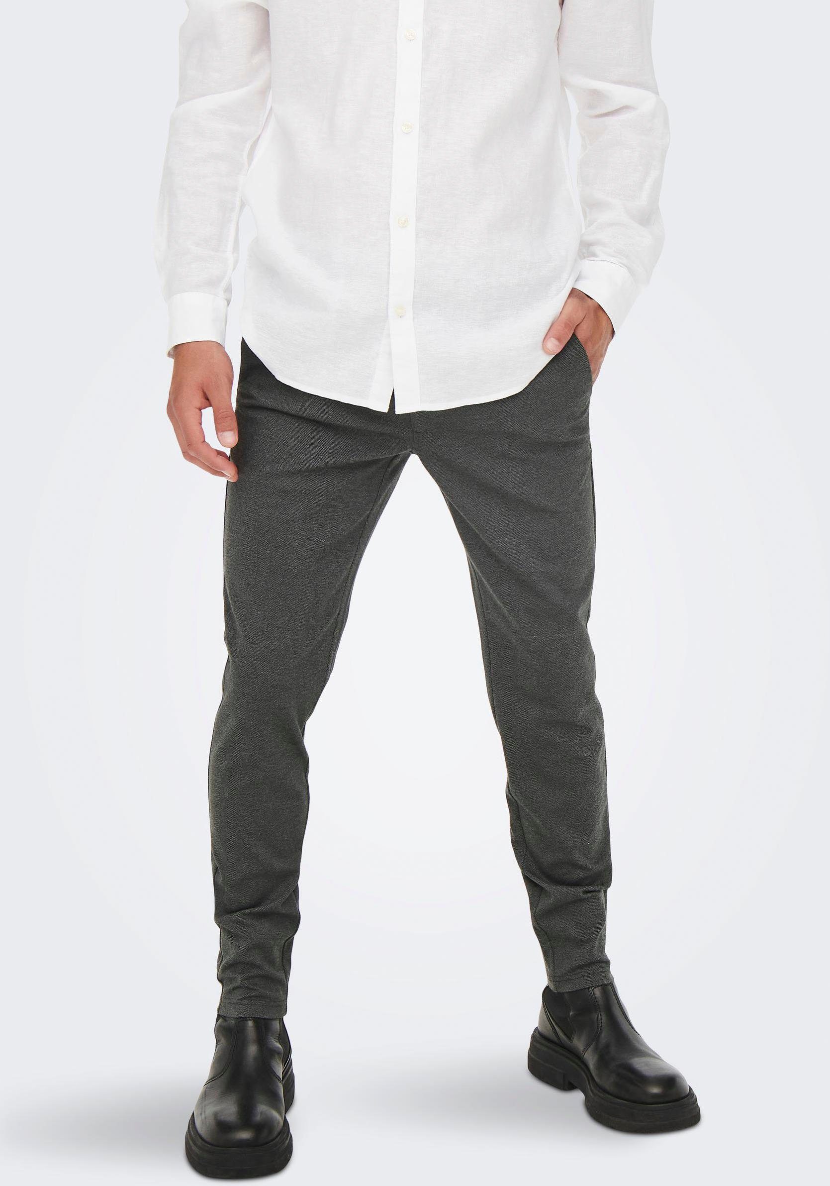 Only & Sons Herren Chino Hose ONSMARK 2911 - Slim Fit - Schwarz günstig online kaufen