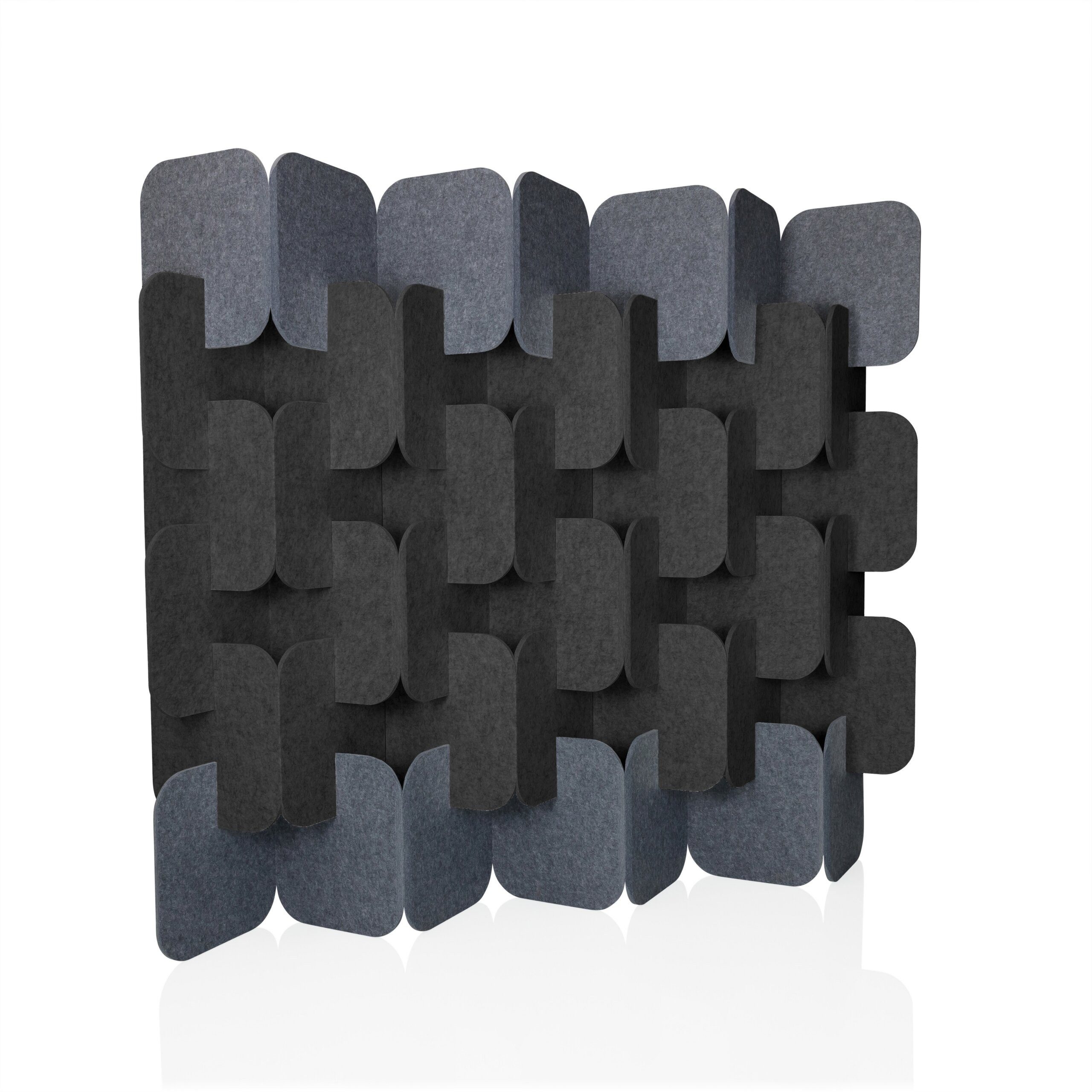 hjh OFFICE Raumteiler Trennwand Flexmiut Plug Trennwand Schreibtisch, Sichtschutz mit Stecksystem, Schallschutz, Trennwand